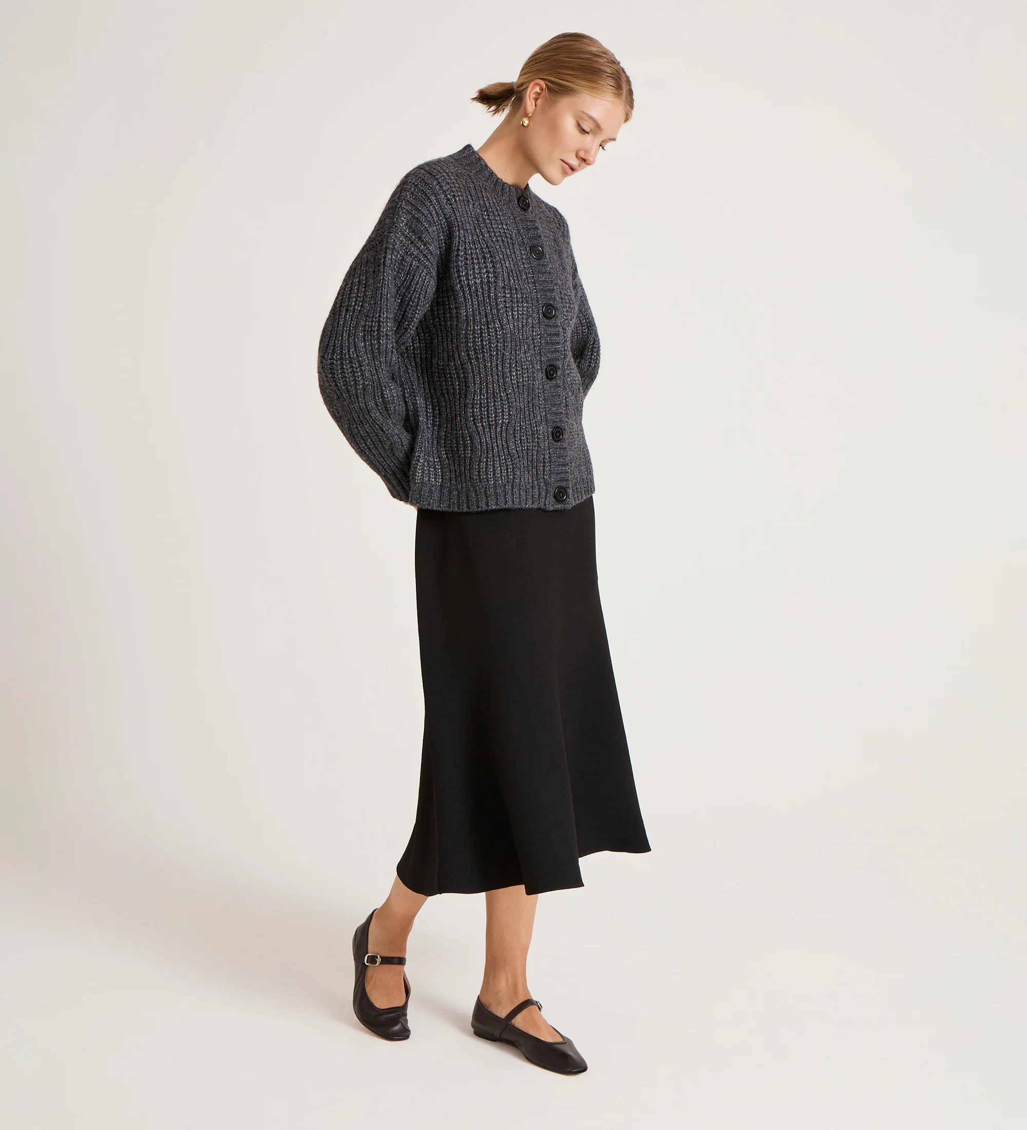 Ailsa Charcoal Knitted Cardigan - Image 3