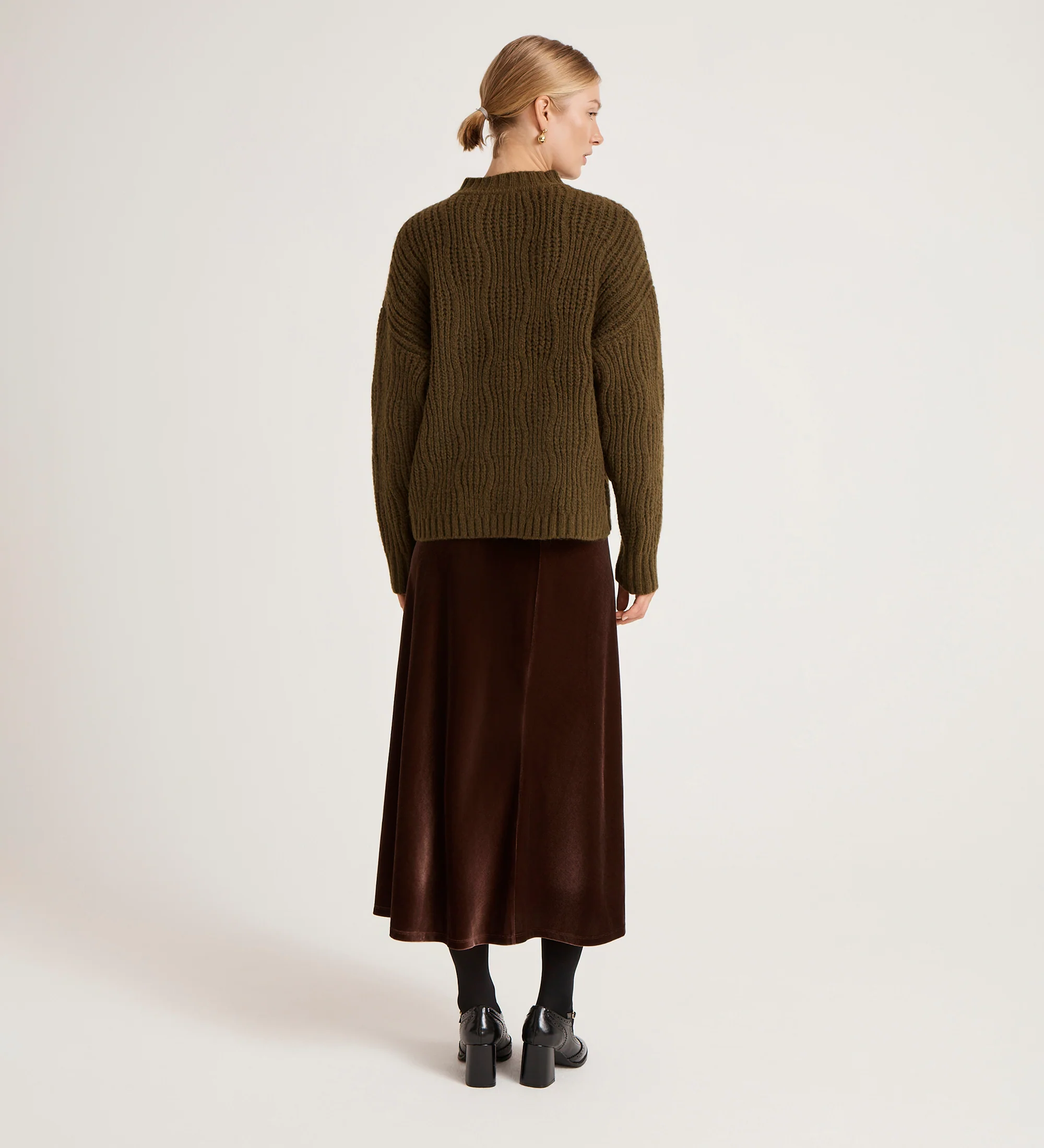 Ailsa Khaki Knitted Cardigan - Image 5