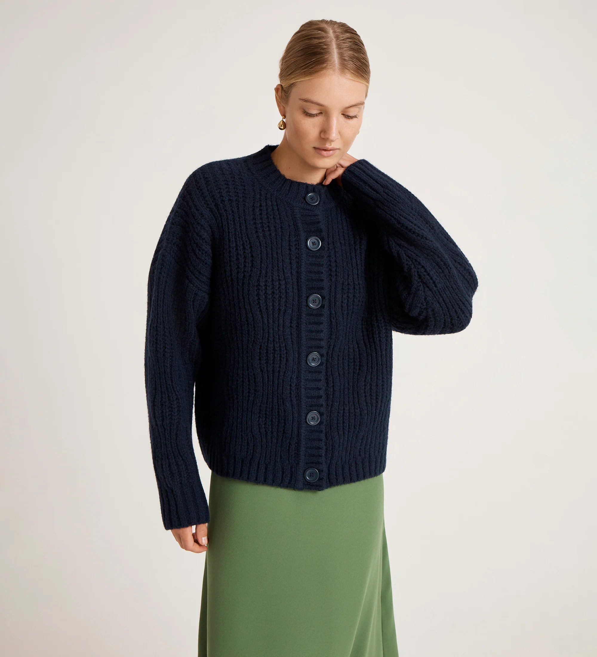 Ailsa Navy Knitted Cardigan - Image 3
