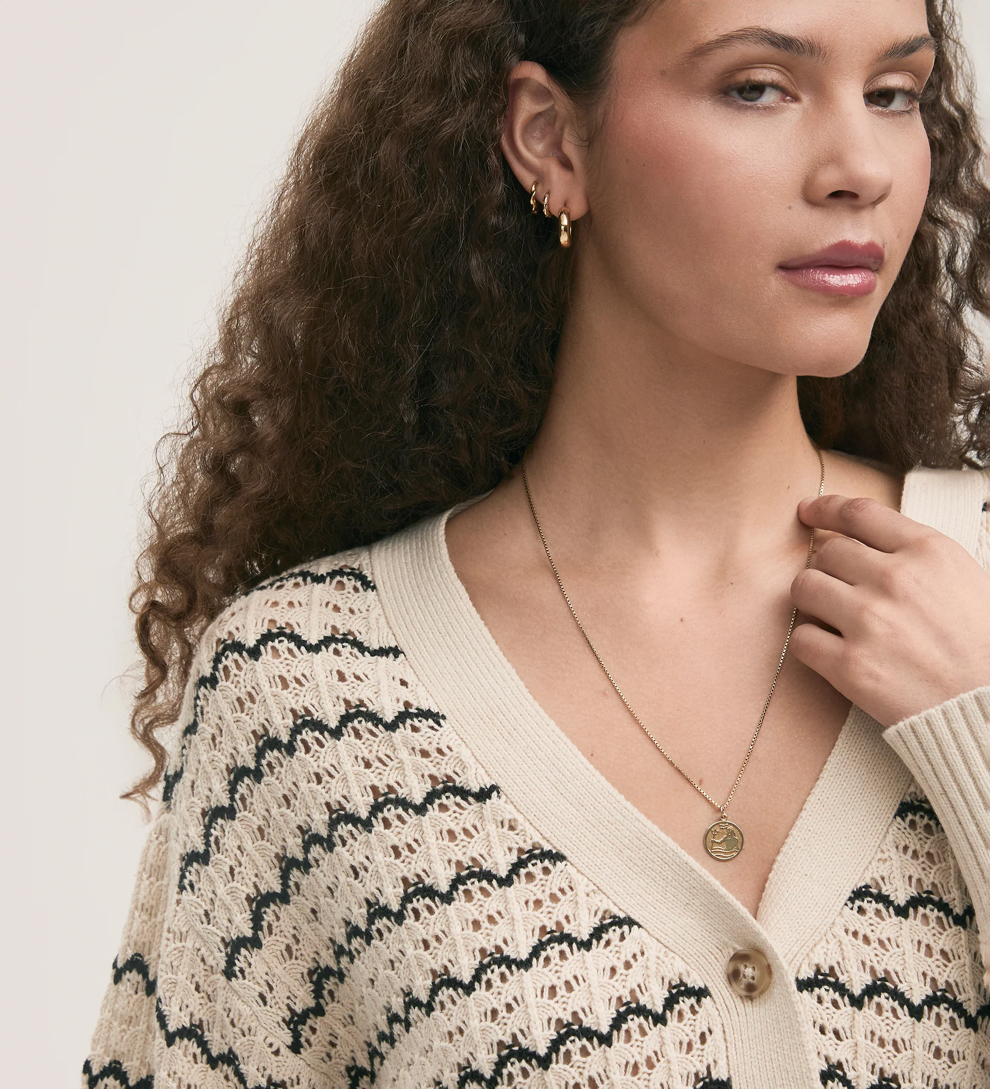 Alena Ivory Crochet Cardigan - Image 3
