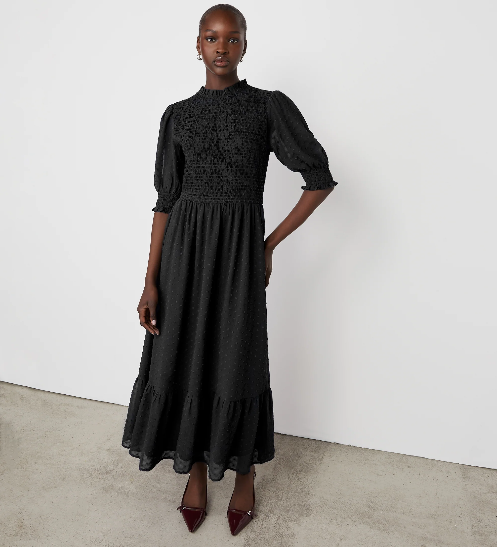 Amelia Black Chiffon Dress - Image 3
