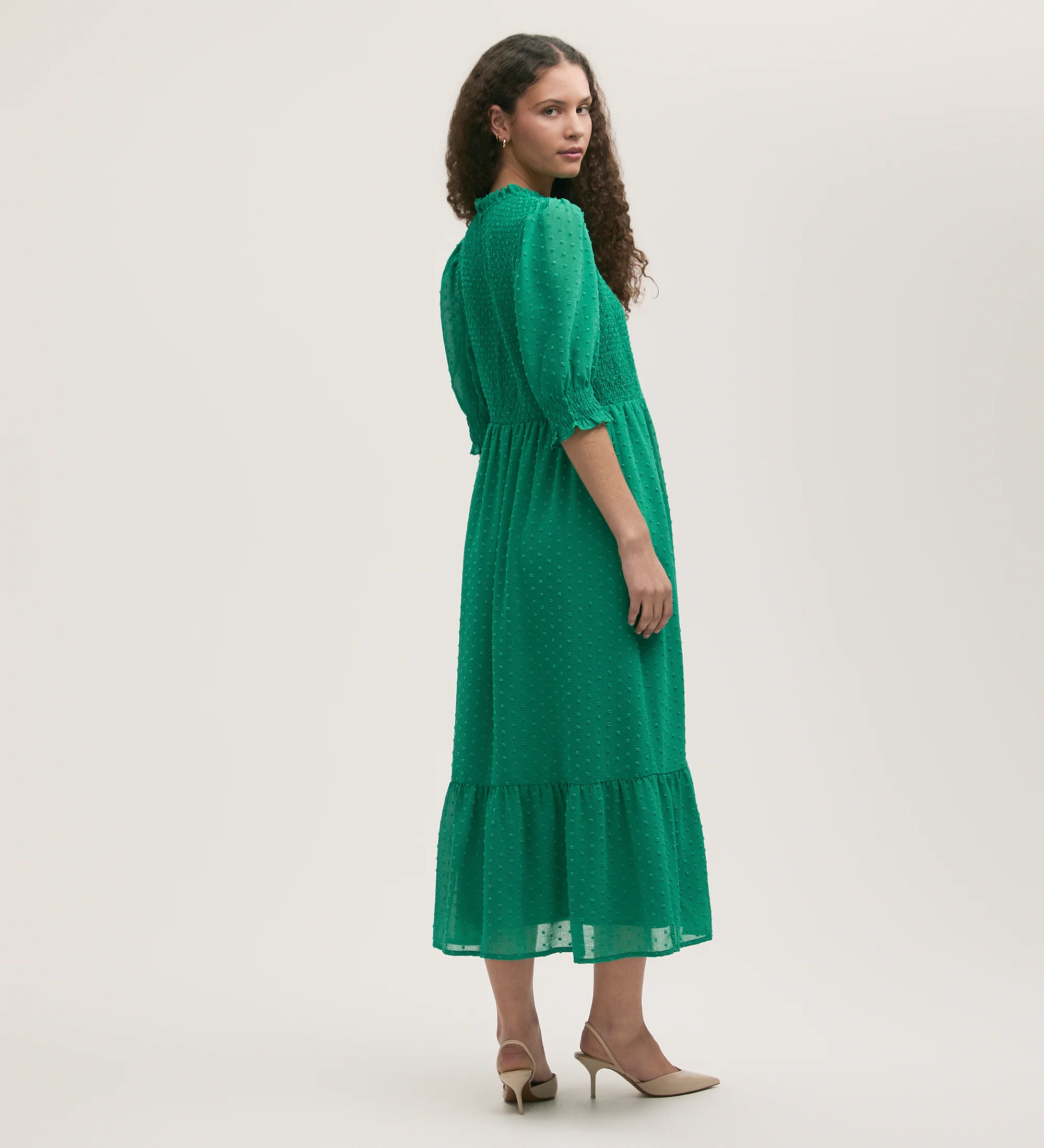 Amelia Green Chiffon Dress - Image 4