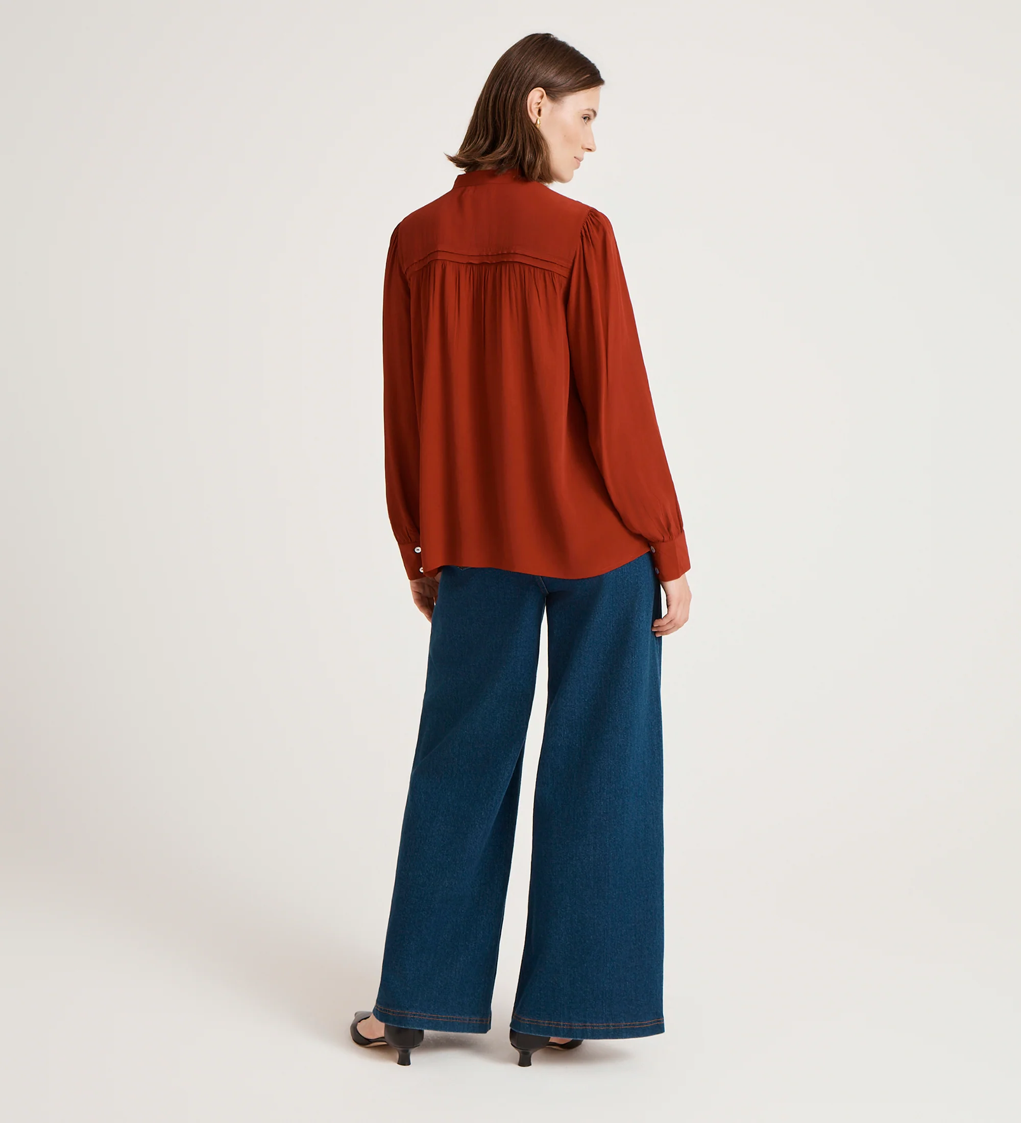 Andrea Red Crepe Blouse - Image 4