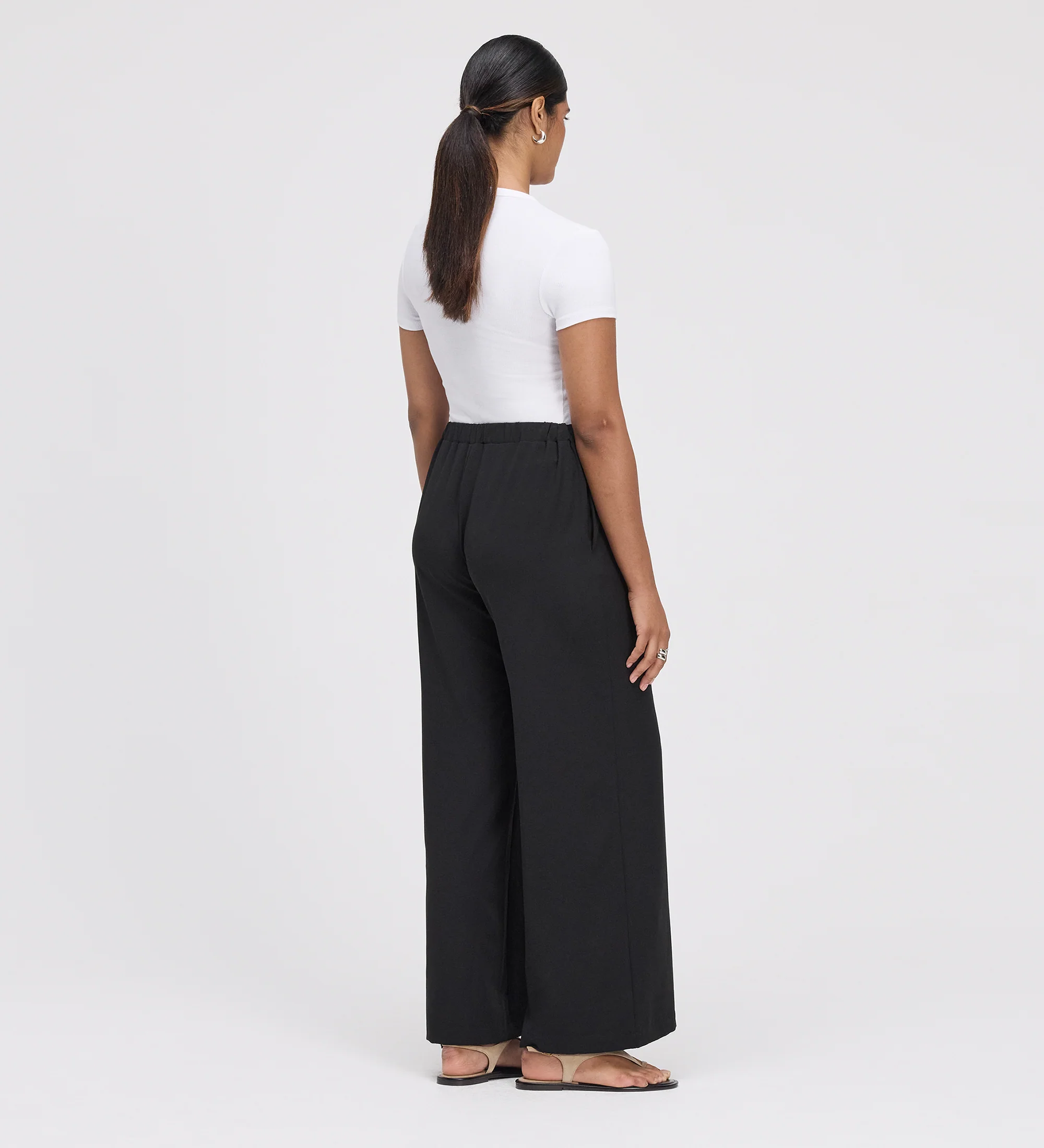 Apollo Black Wide Leg Tailored Trousers - Image 5