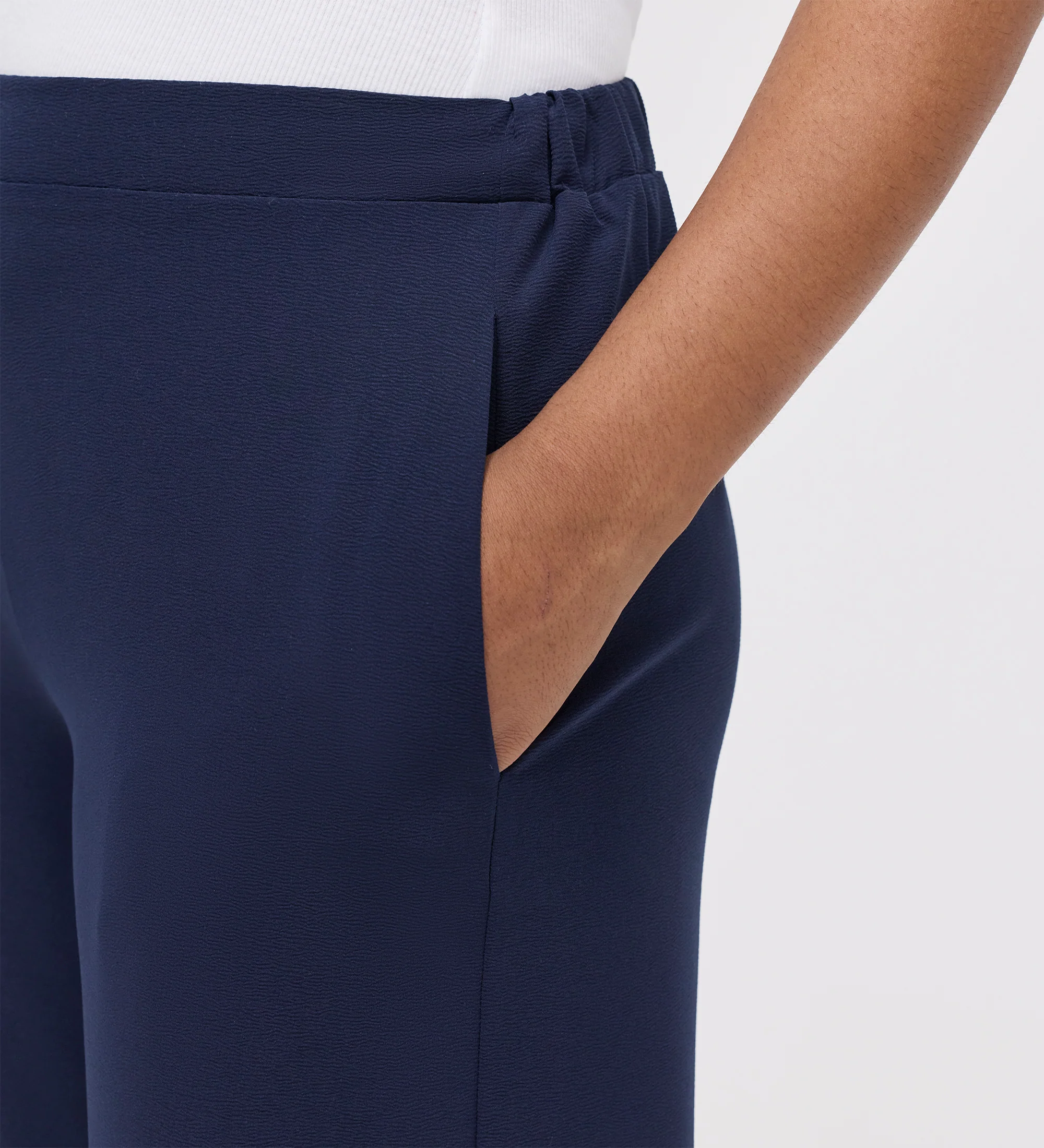 Apollo Navy Wide Leg Tailored Trousers - Image 2