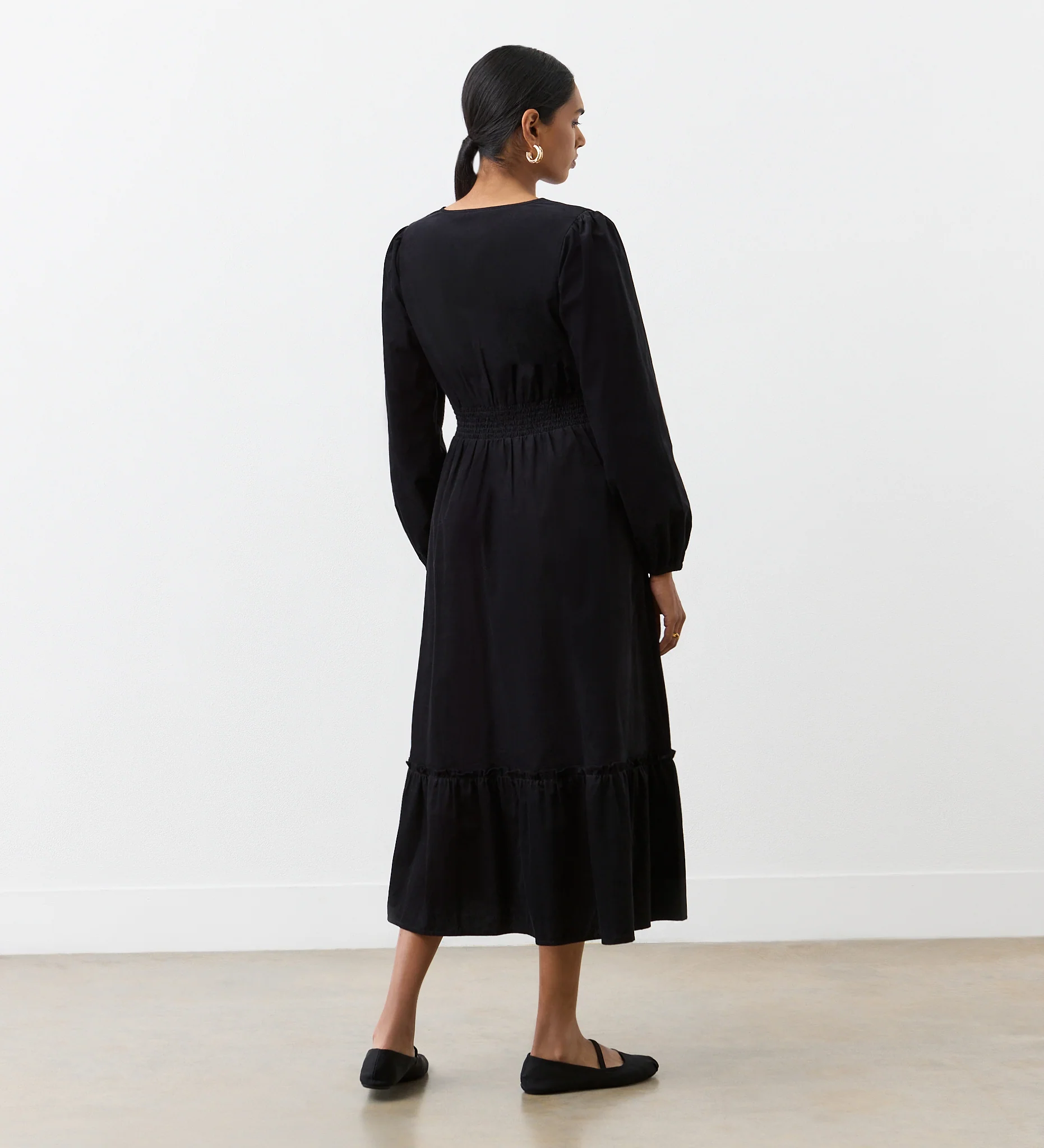Arizona Black Corduroy Midi Dress - Image 4