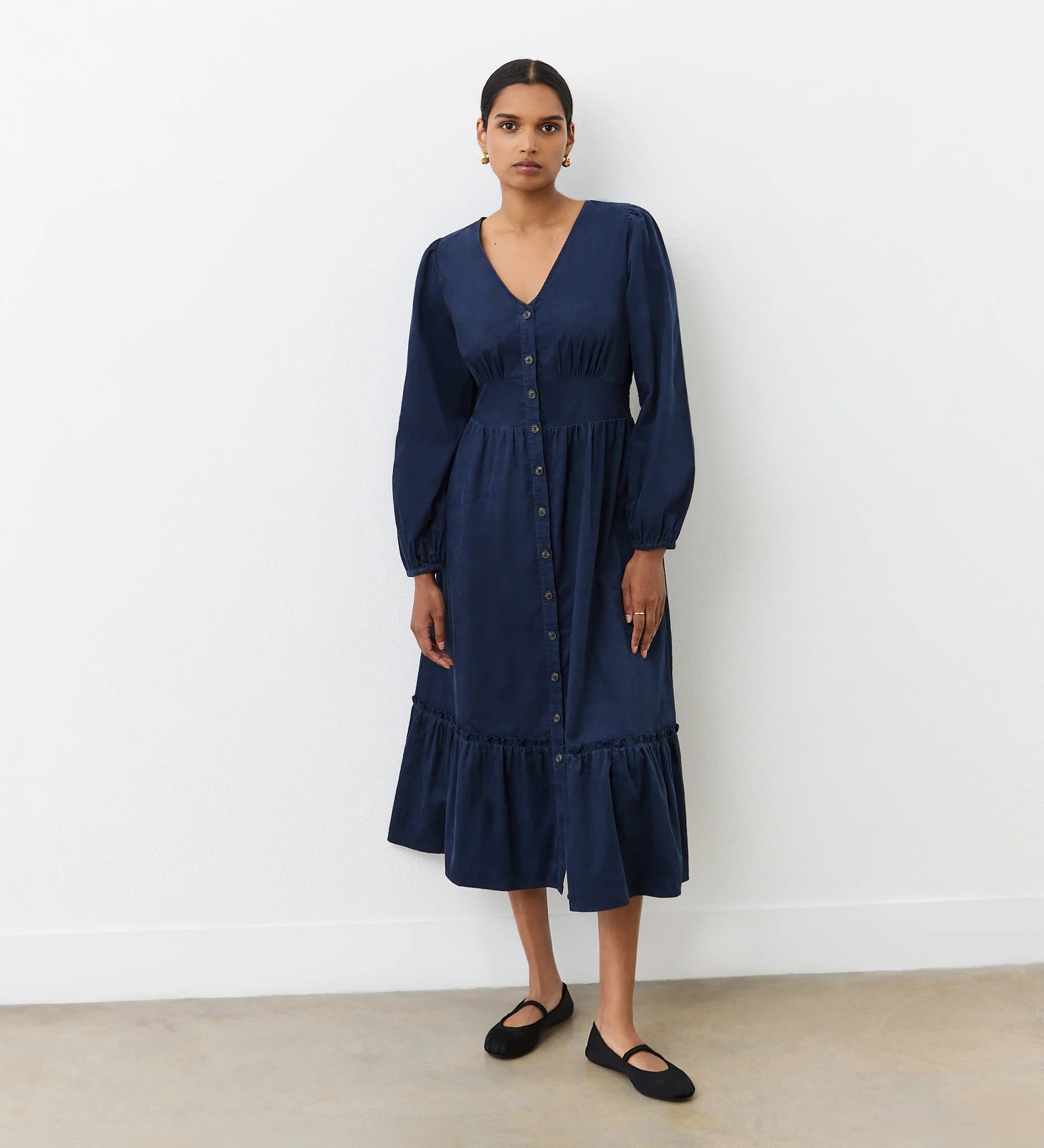 Arizona Navy Corduroy Midi Dress - Image 3