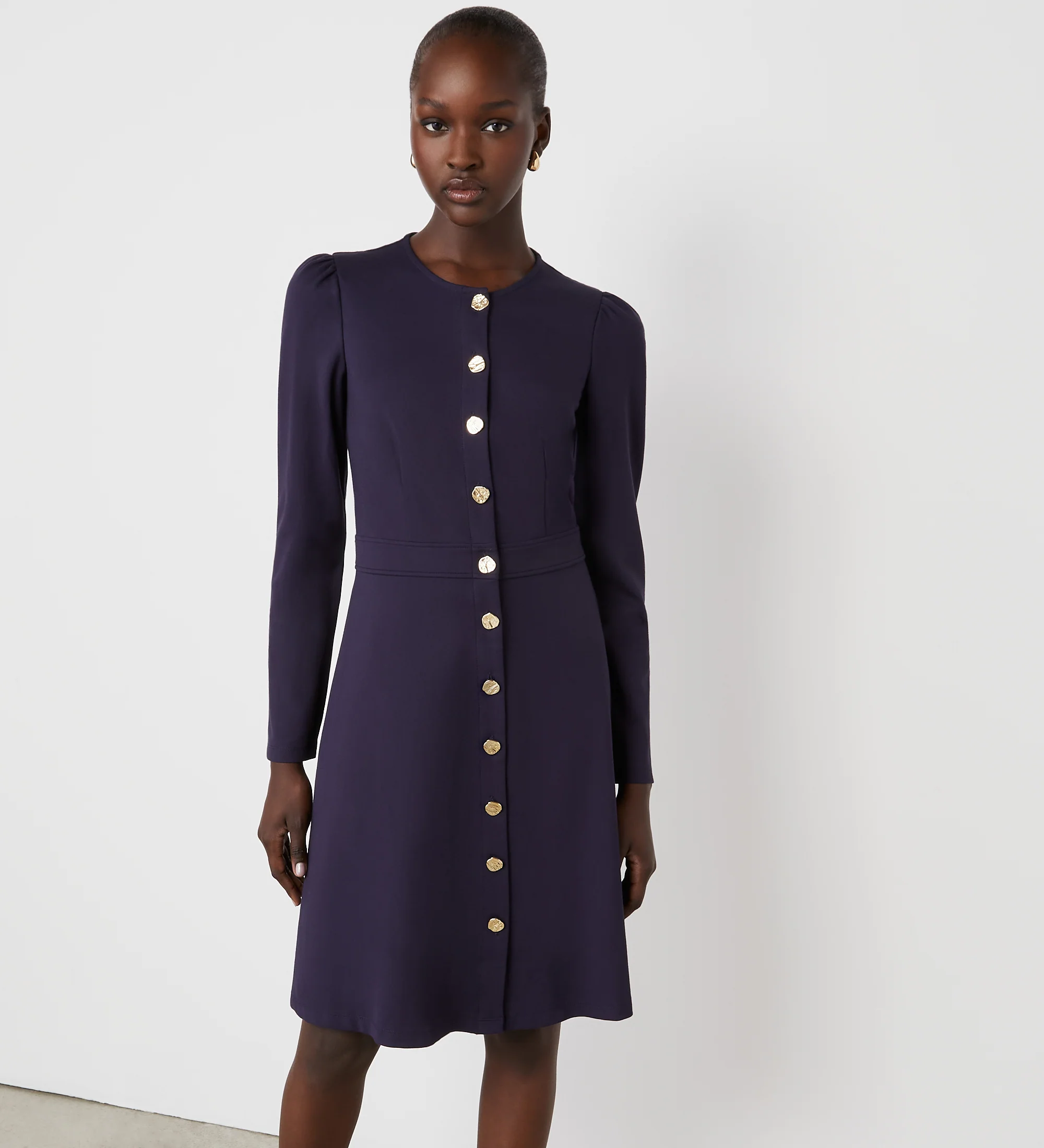 Blake Navy Ponte Jersey Midi Dress - Image 3