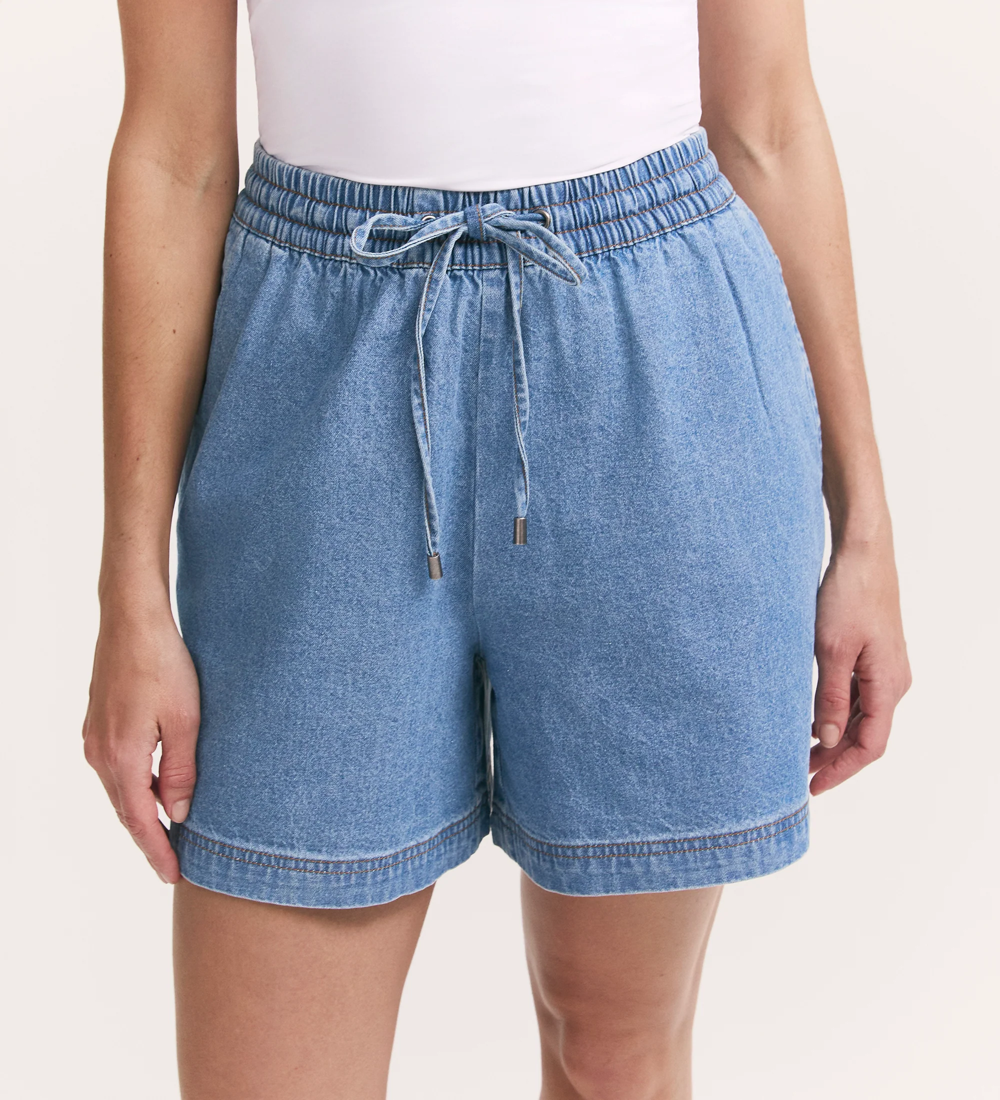 Britney Light Blue Denim Shorts - Image 2