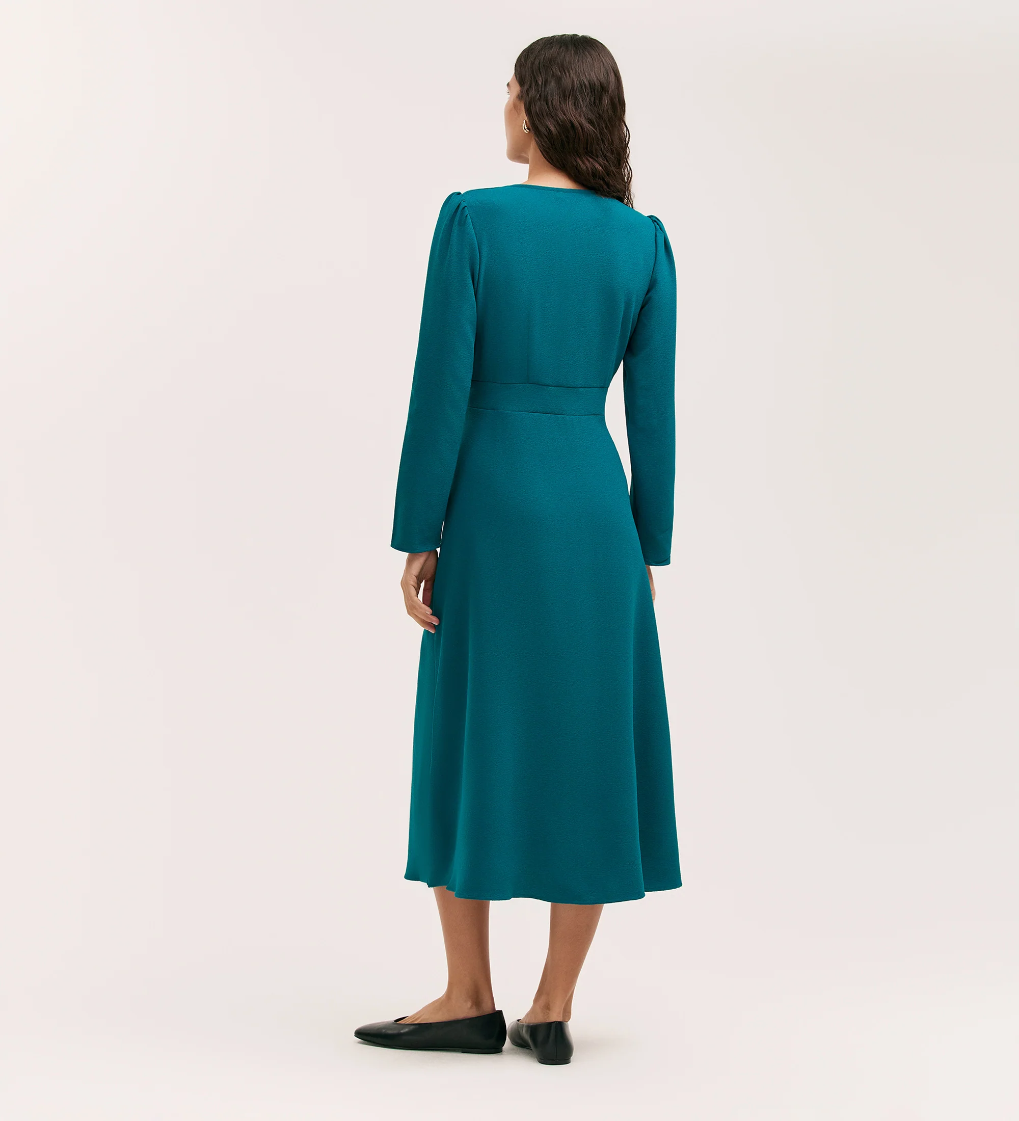 Caprice Petrol Crepe Midi Dress - Image 4