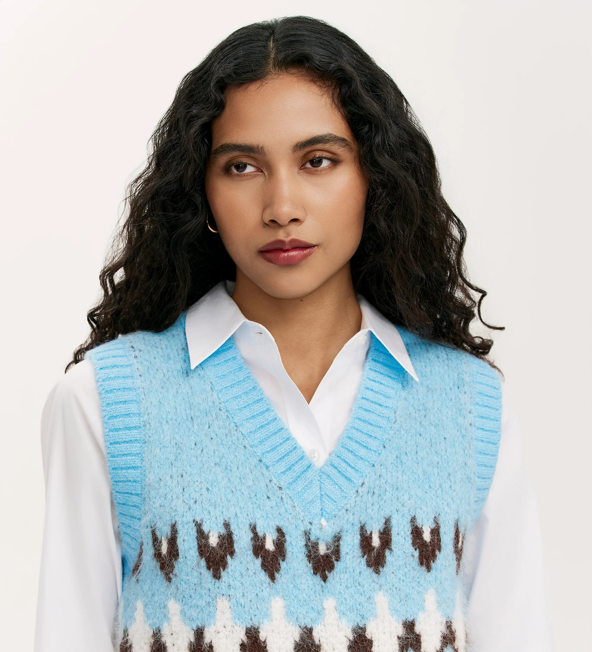 Courtney Blue Knitted Vest - Image 2
