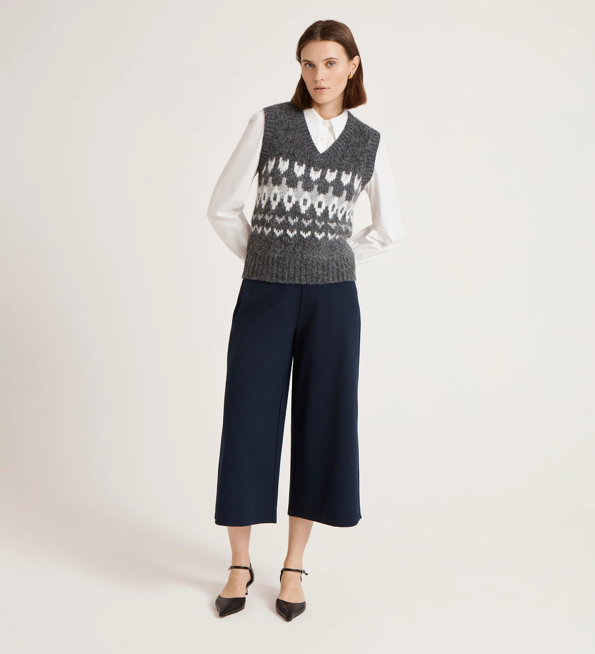 Courtney Grey Marle Knitted Vest - Image 3