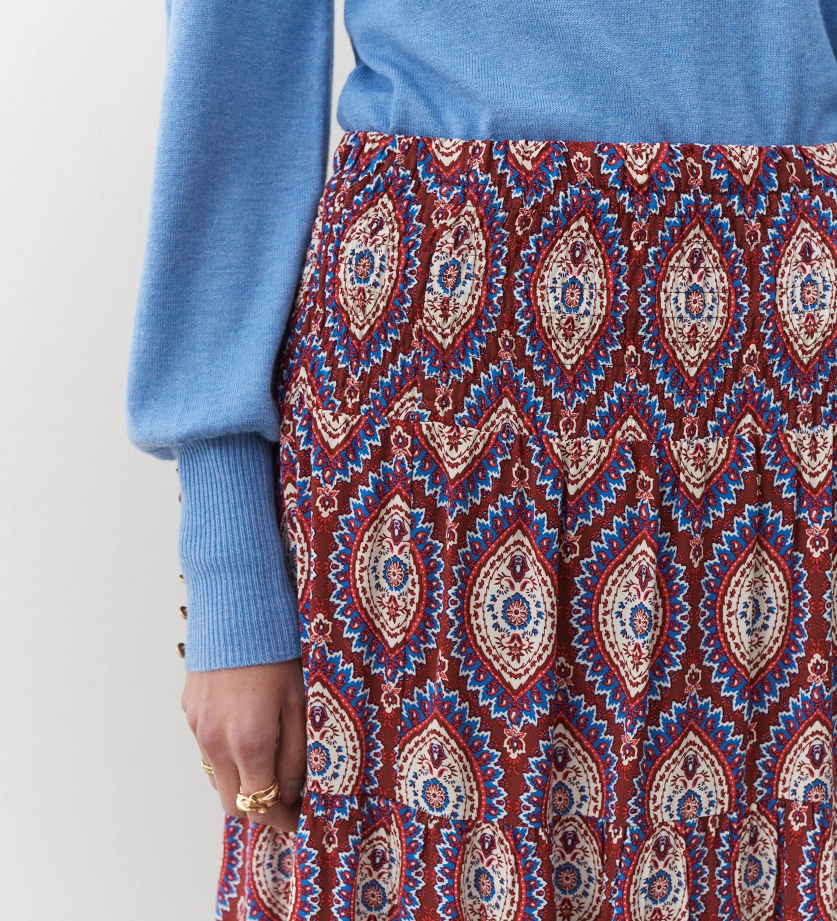 Daniela Pink Paisley Midi Skirt - Image 3