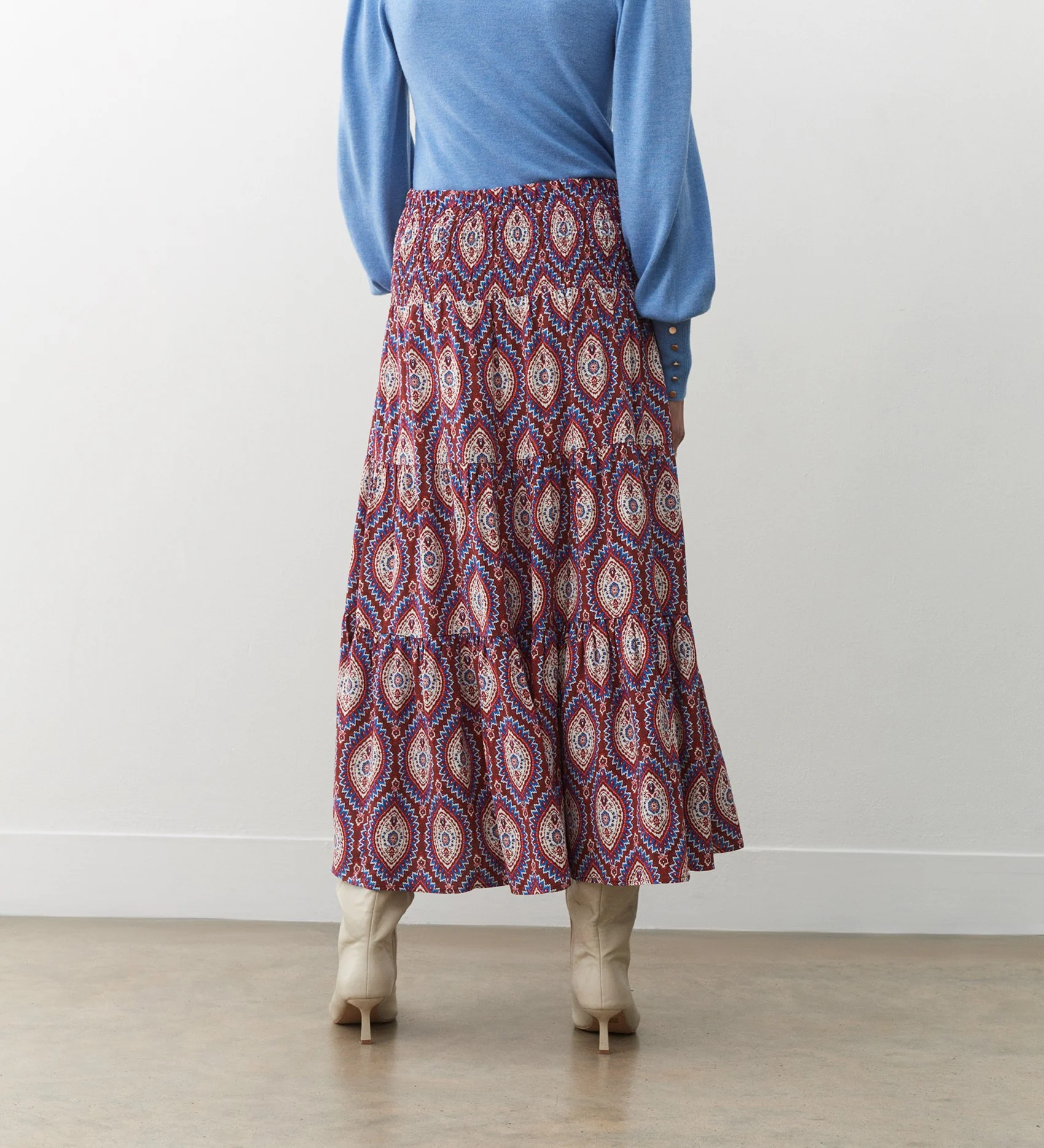 Daniela Pink Paisley Midi Skirt - Image 6