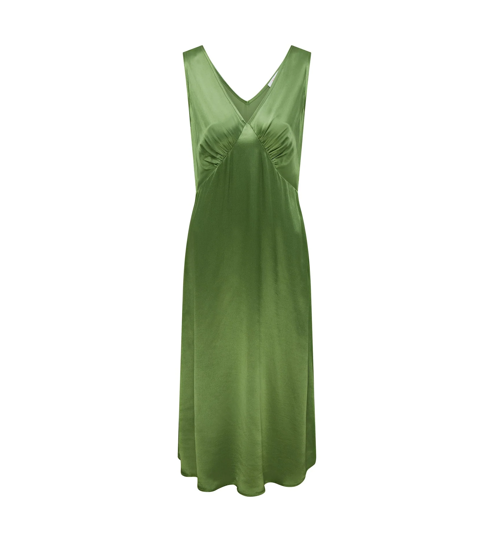 Darcy Green Satin Midi Dress - Image 5