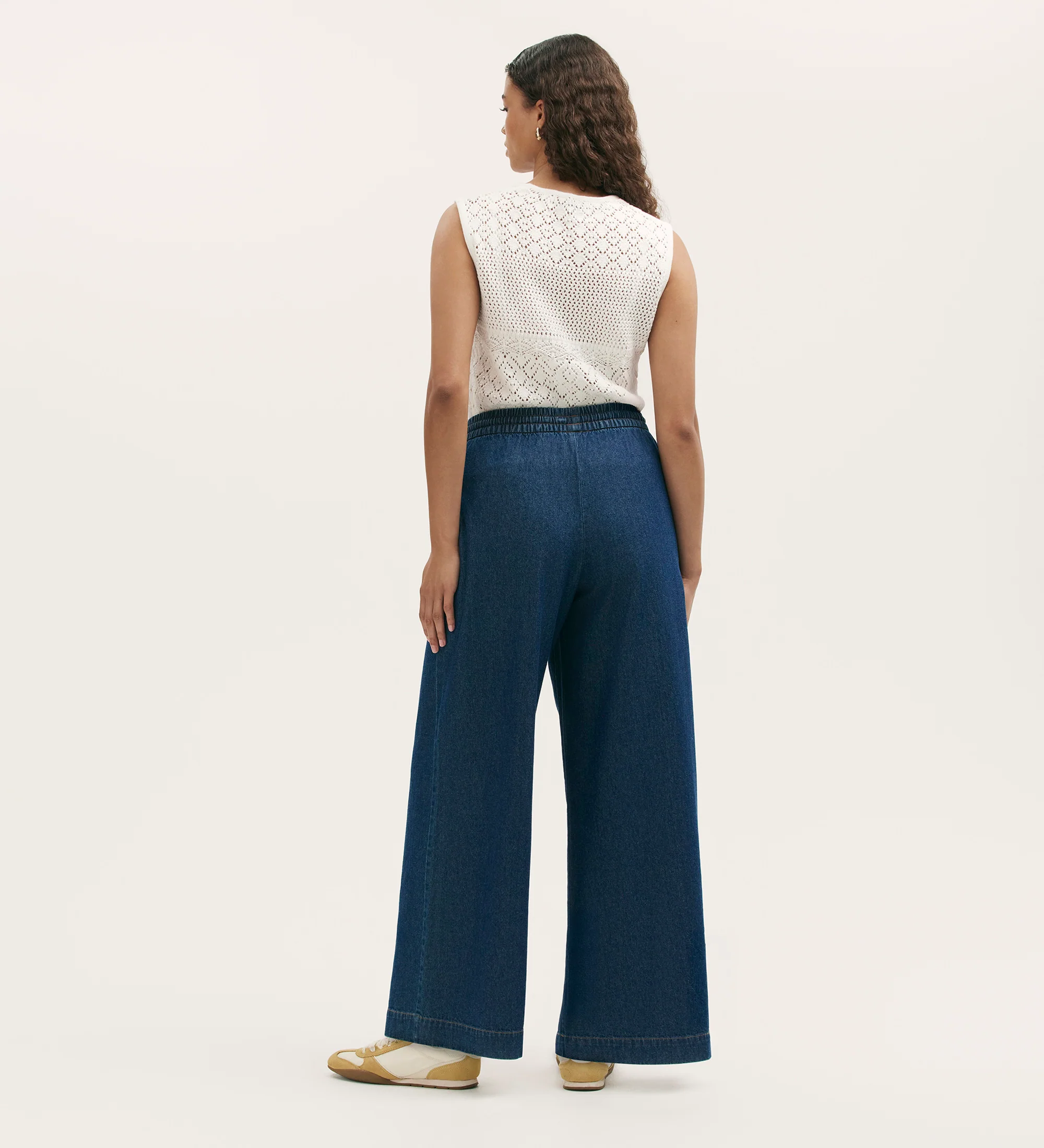 Dixie Indigo Denim Wide Leg Trousers - Image 5