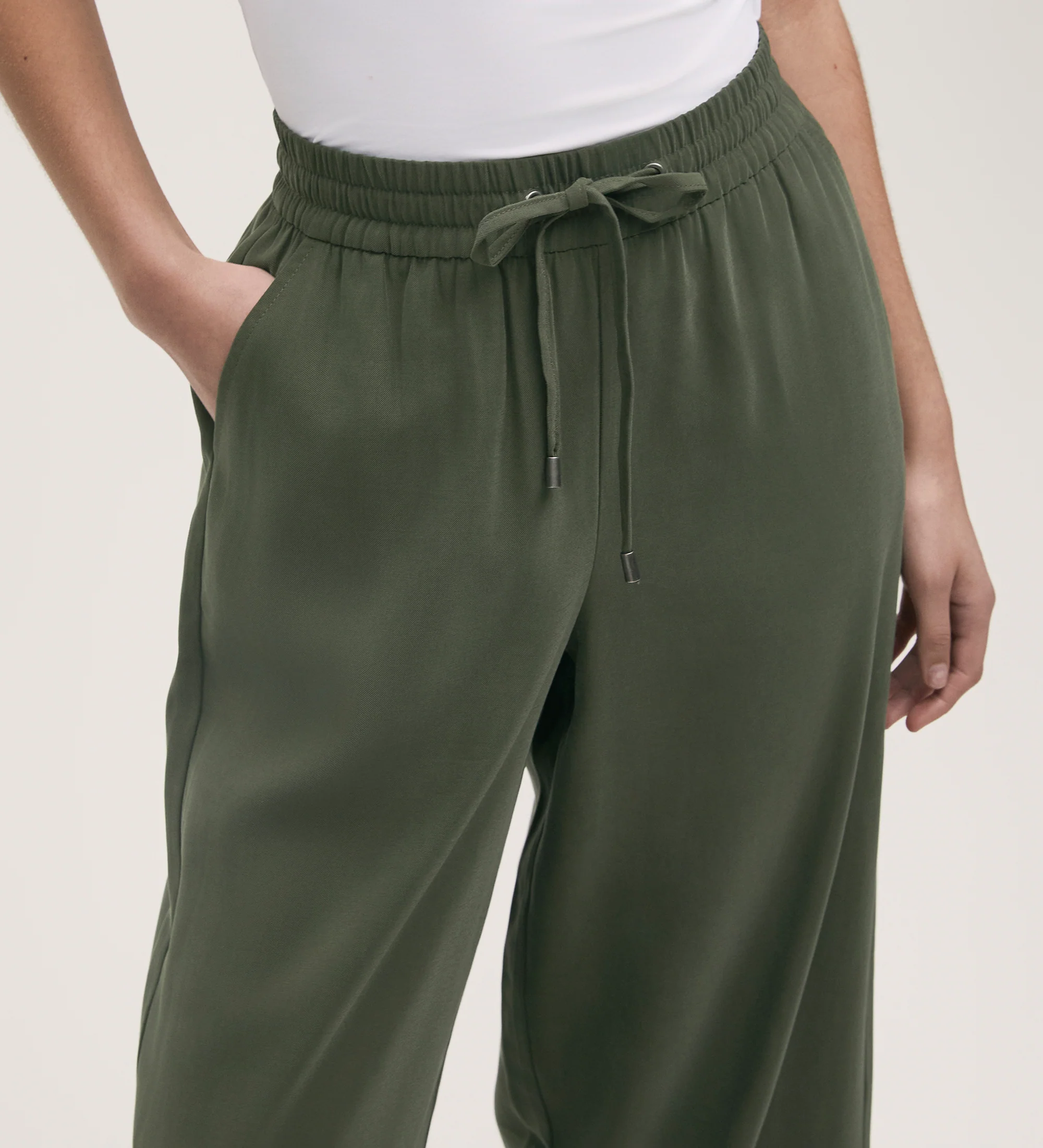 Dixie Khaki Wide Leg Trousers - Image 2