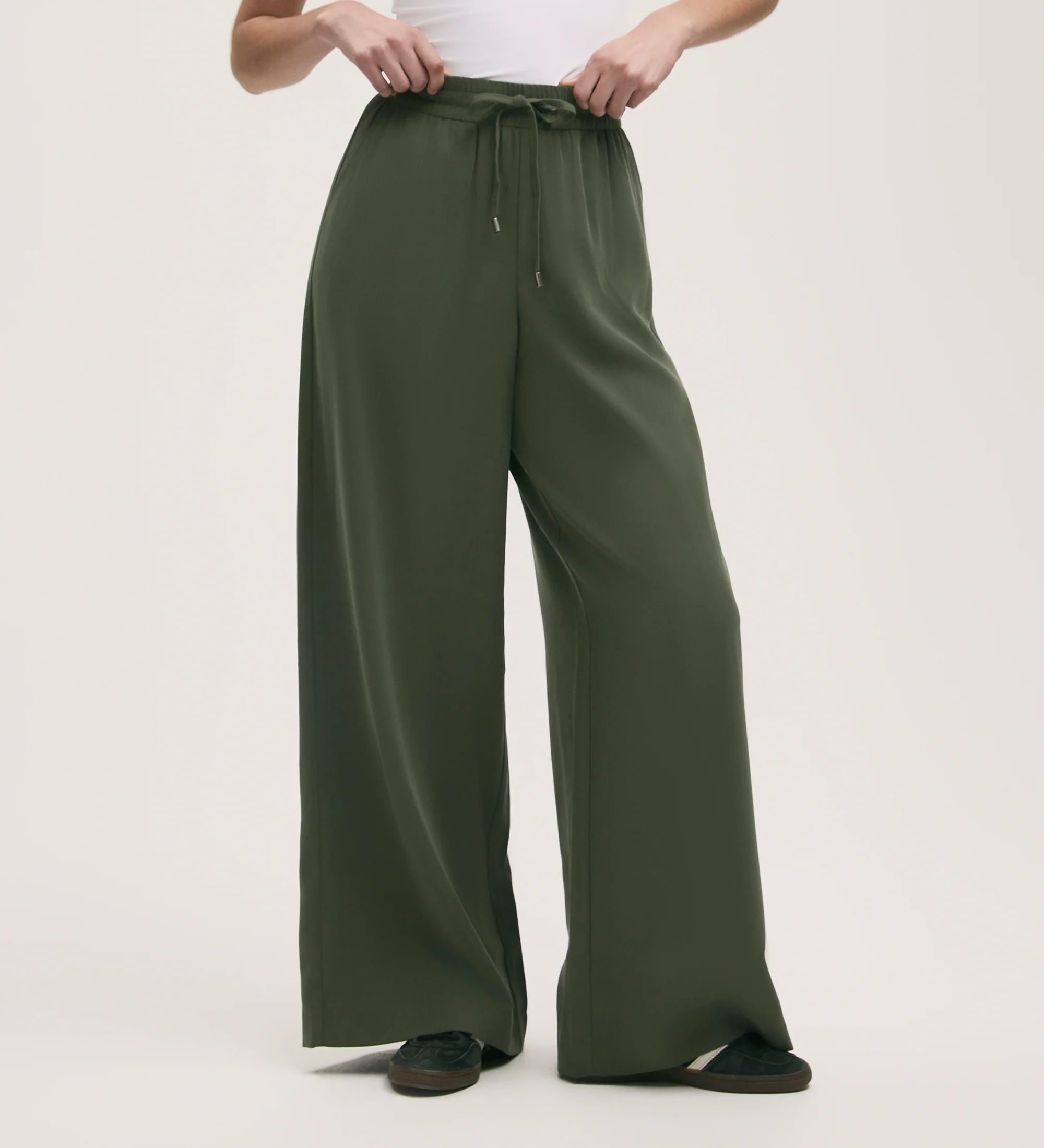 Dixie Khaki Wide Leg Trousers - Image 3