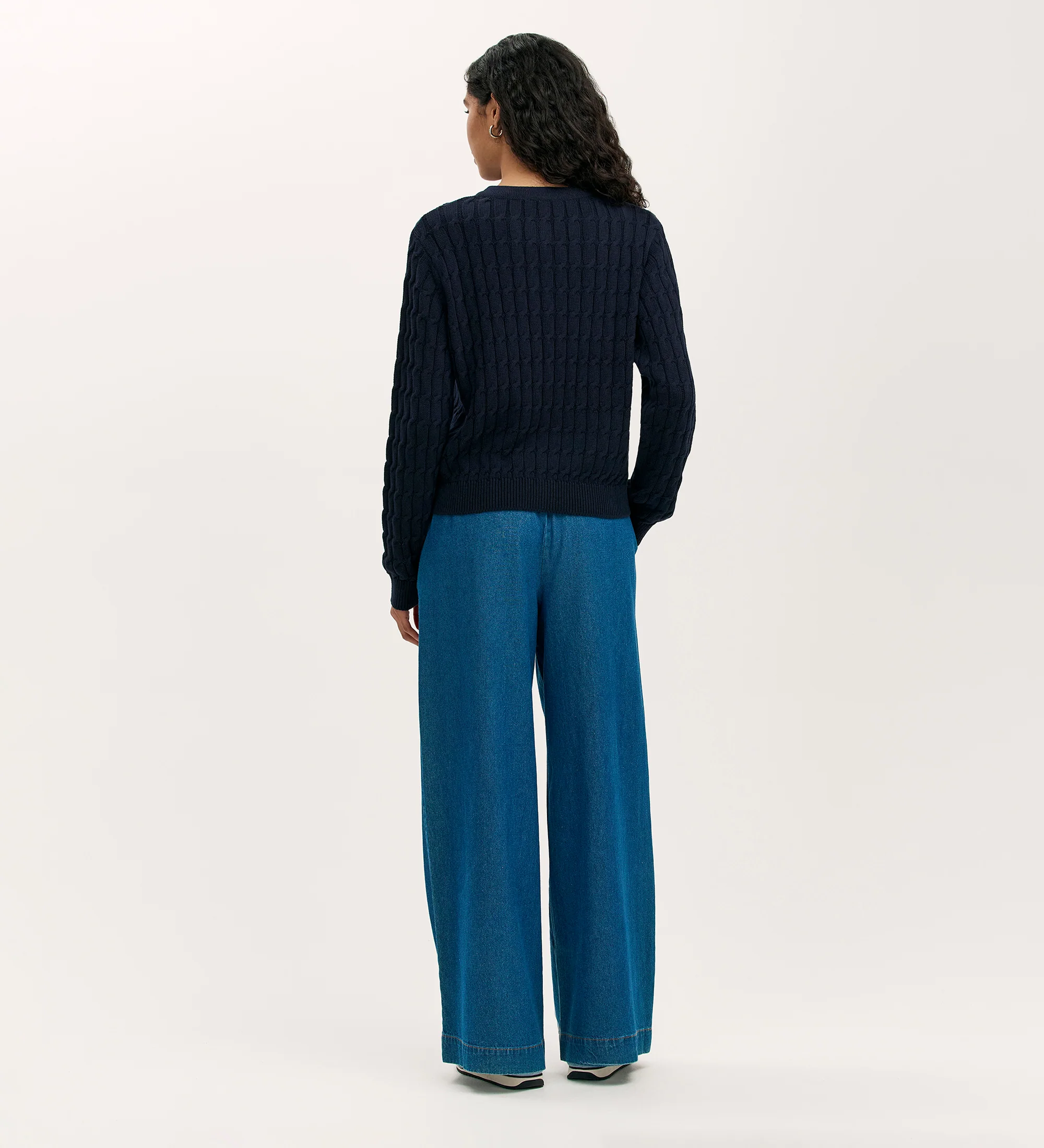 Elaine Navy Knitted Cardigan - Image 4