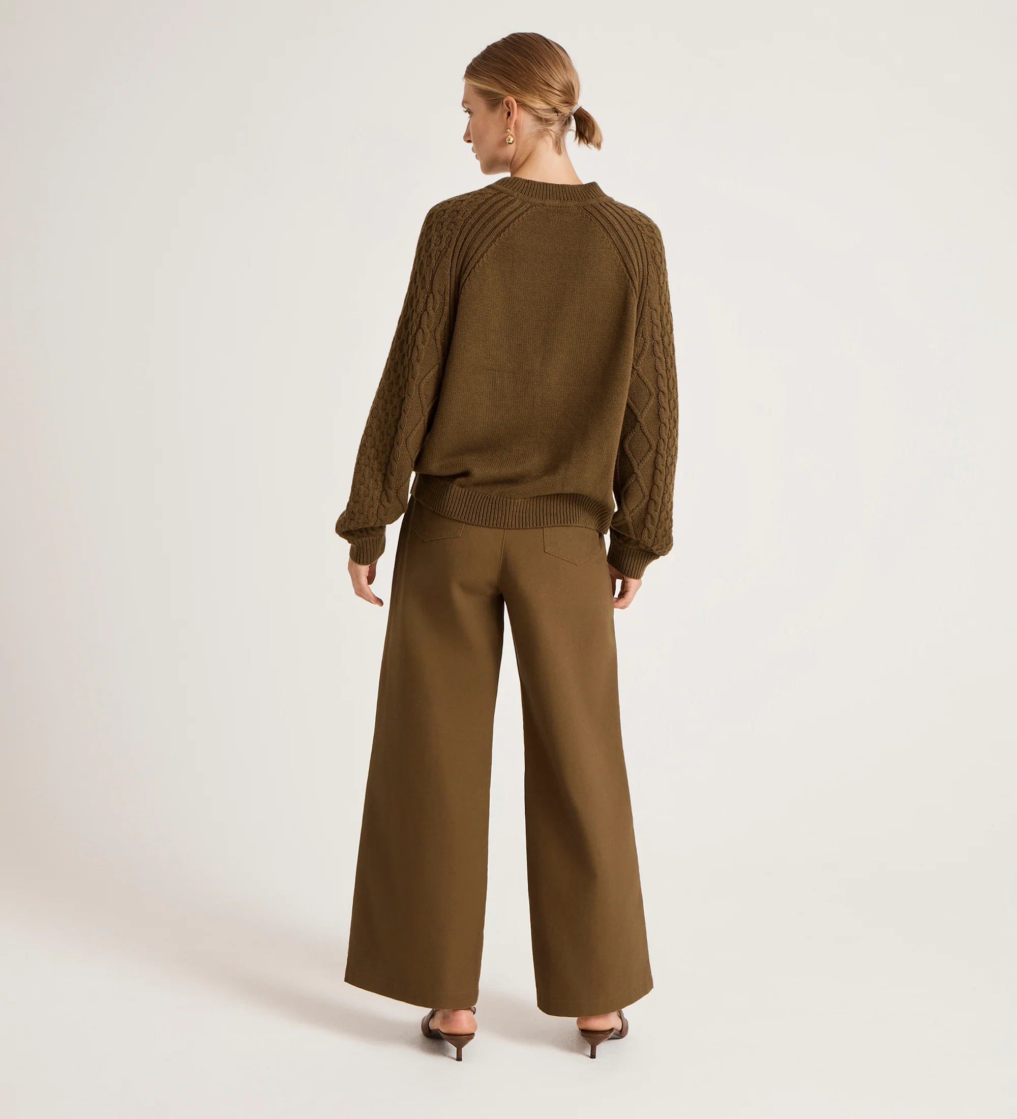 Ellie Khaki Knitted Jumper - Image 6