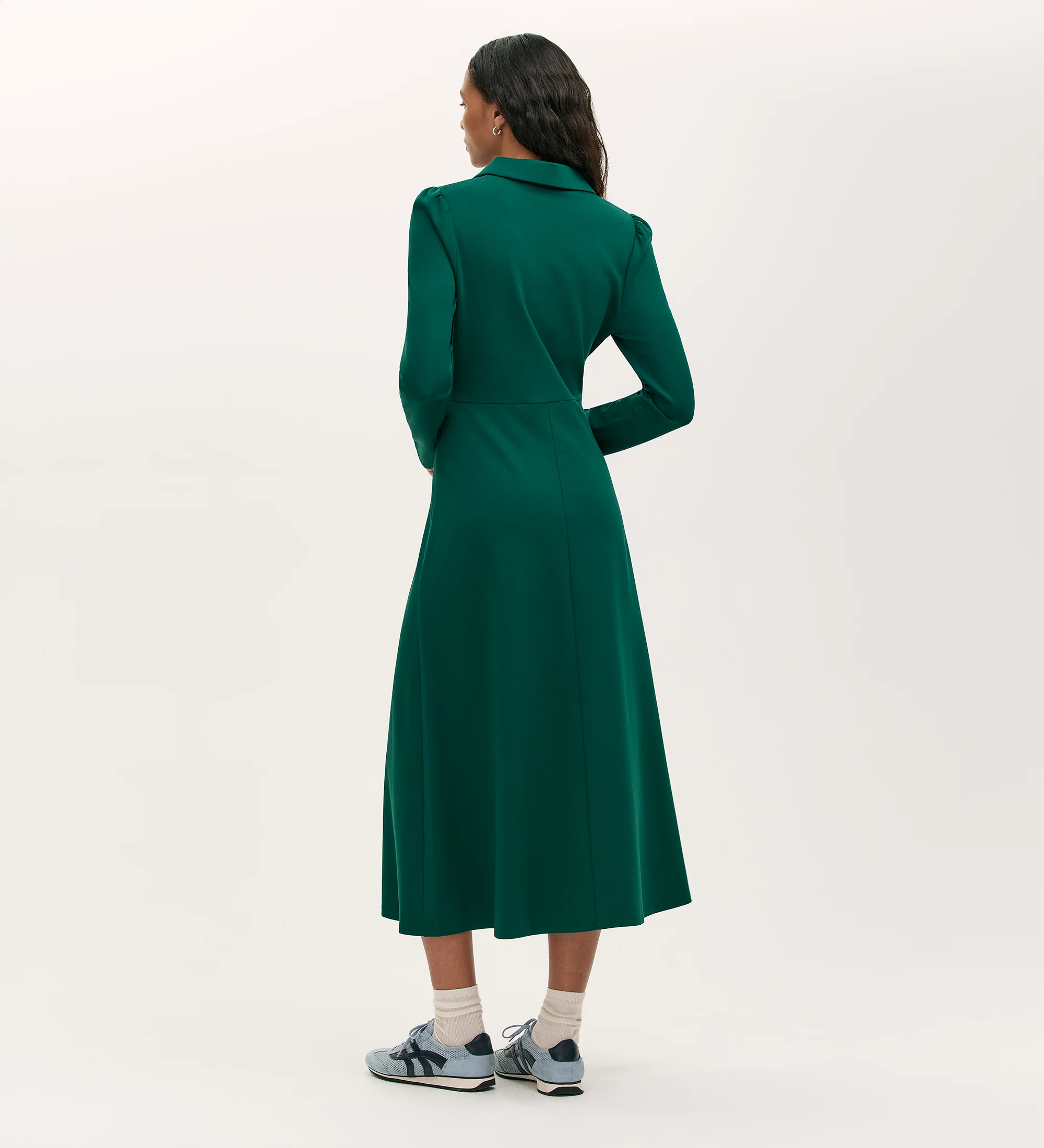 Elvira Bottle Green Jersey Midi Dress - Image 4