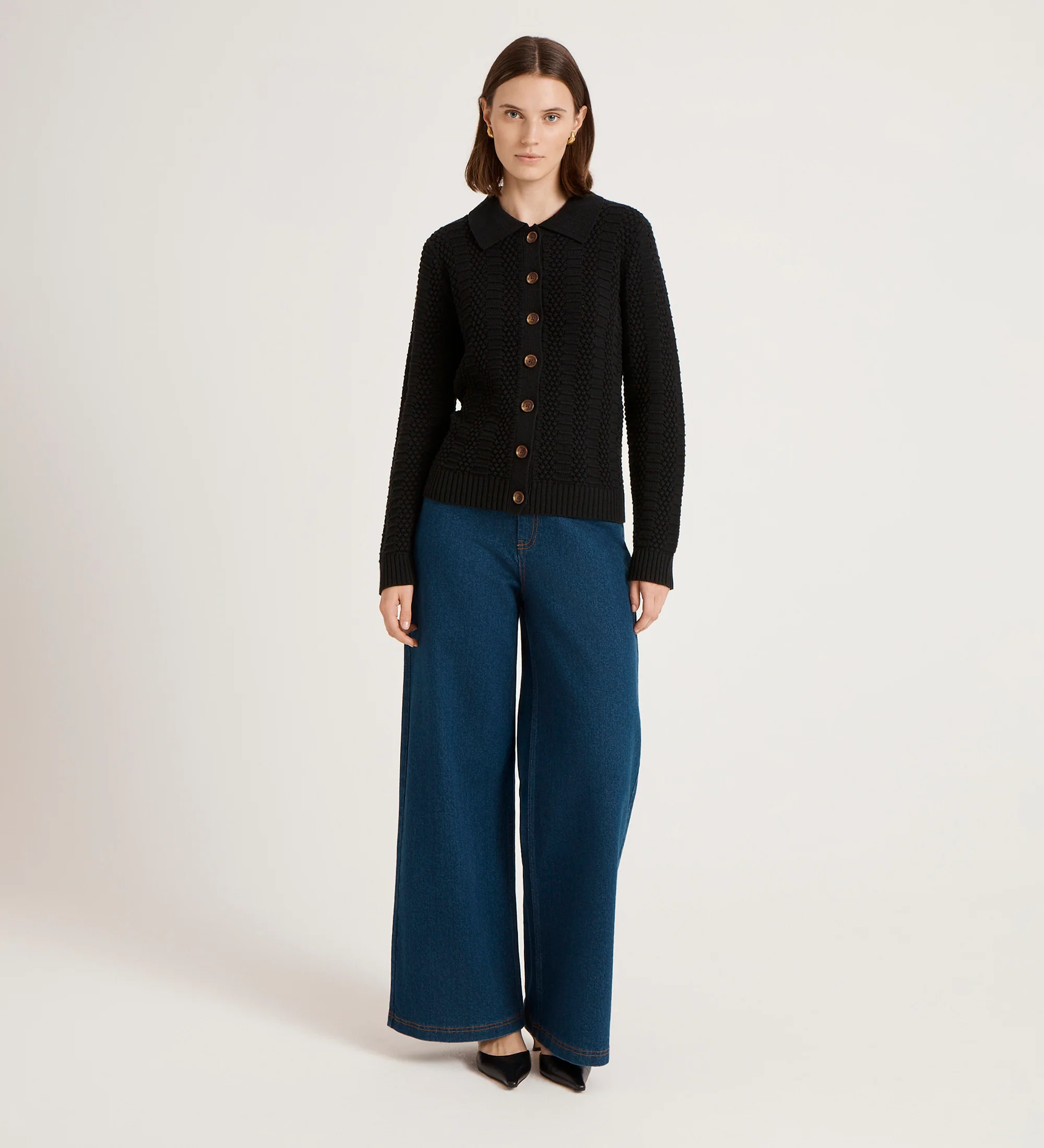 Emlyn Black Knitted Cardigan - Image 4