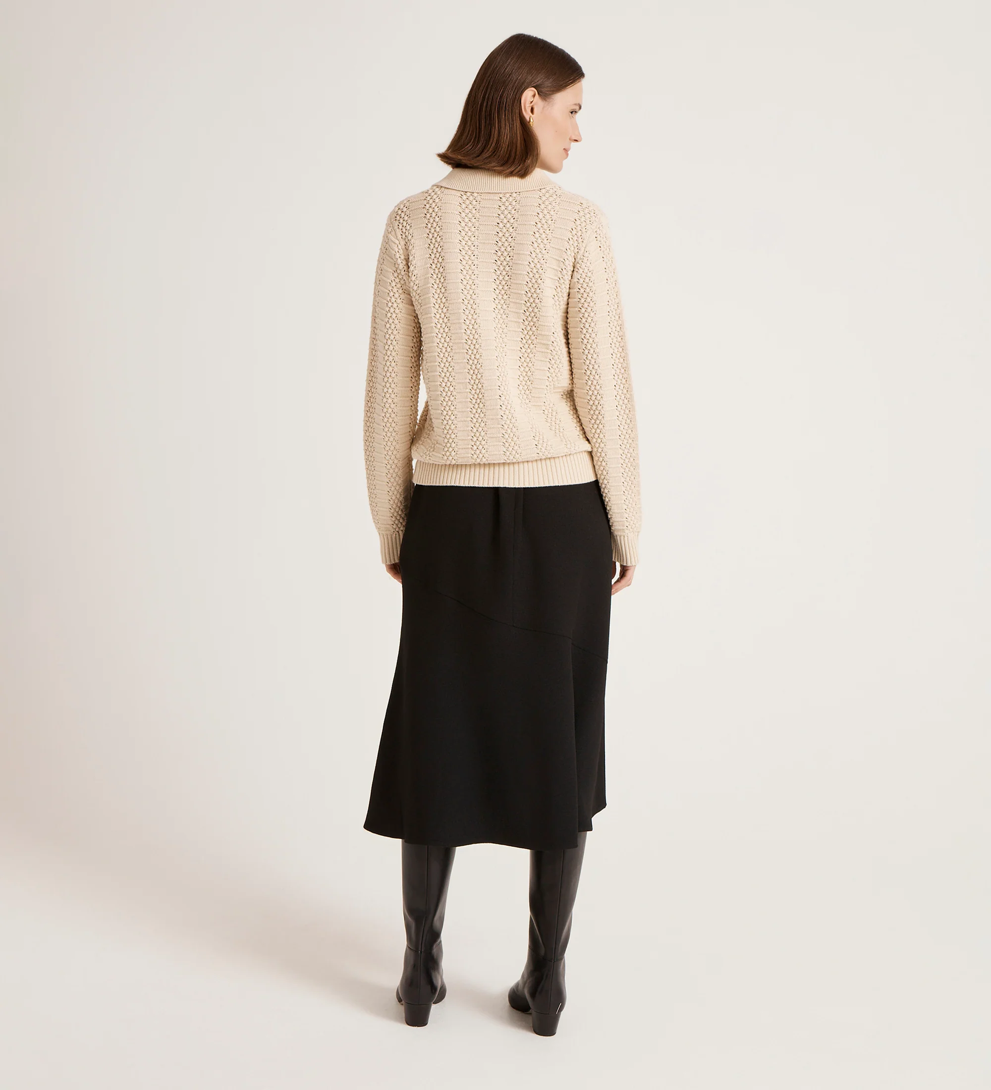 Emlyn Oatmeal Knitted Cardigan - Image 5