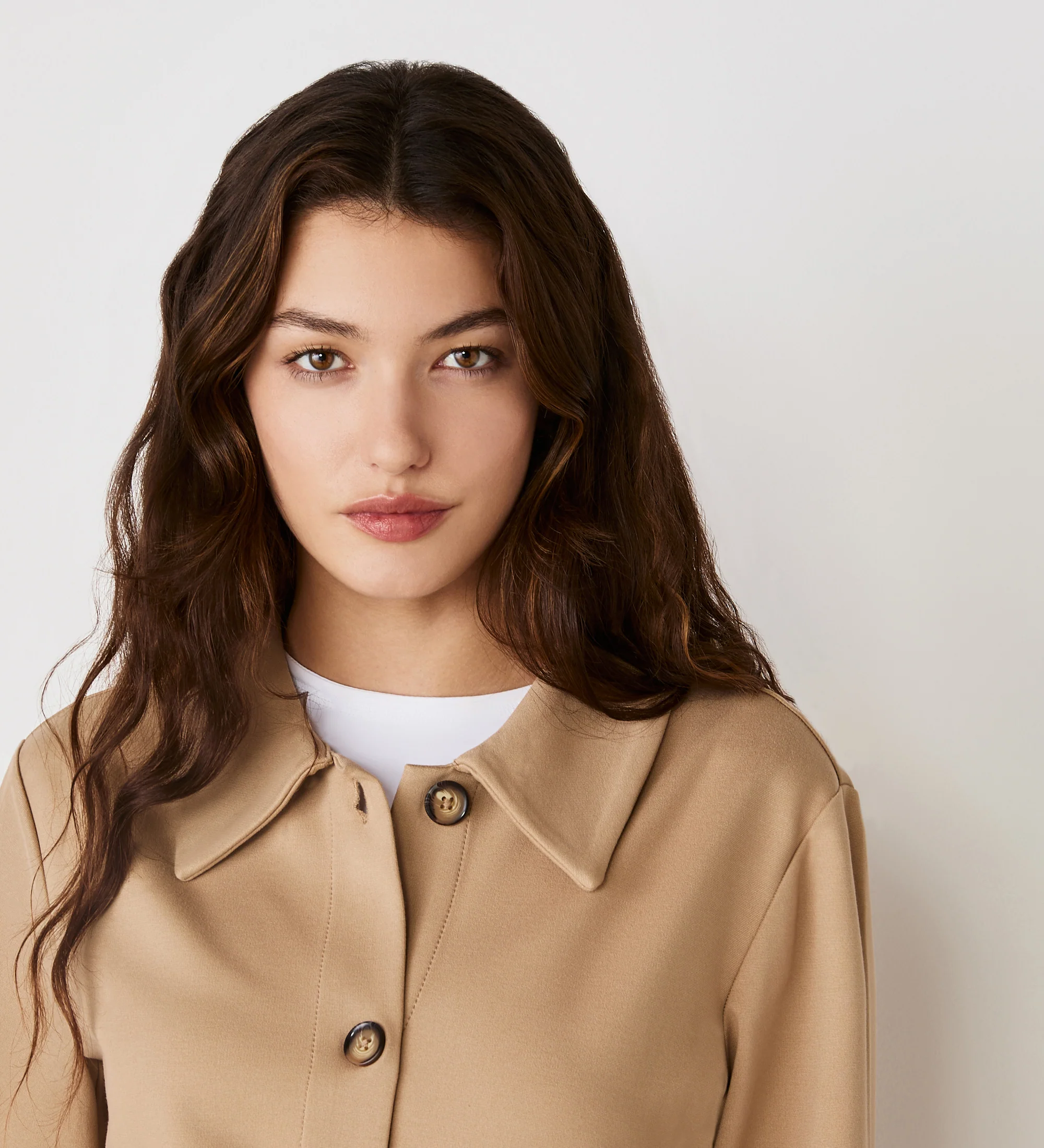 Enola Beige Ponte Jersey Jacket - Image 3