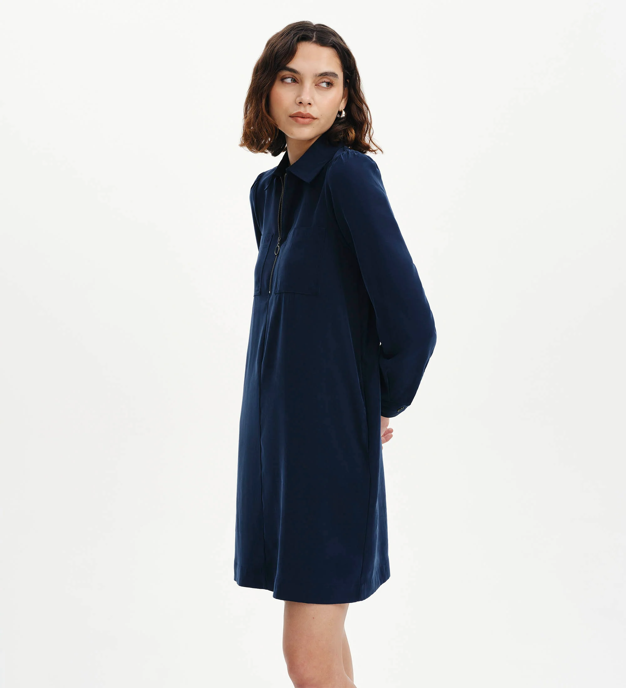 Enriko Indigo Cupro Short Dress - Image 5