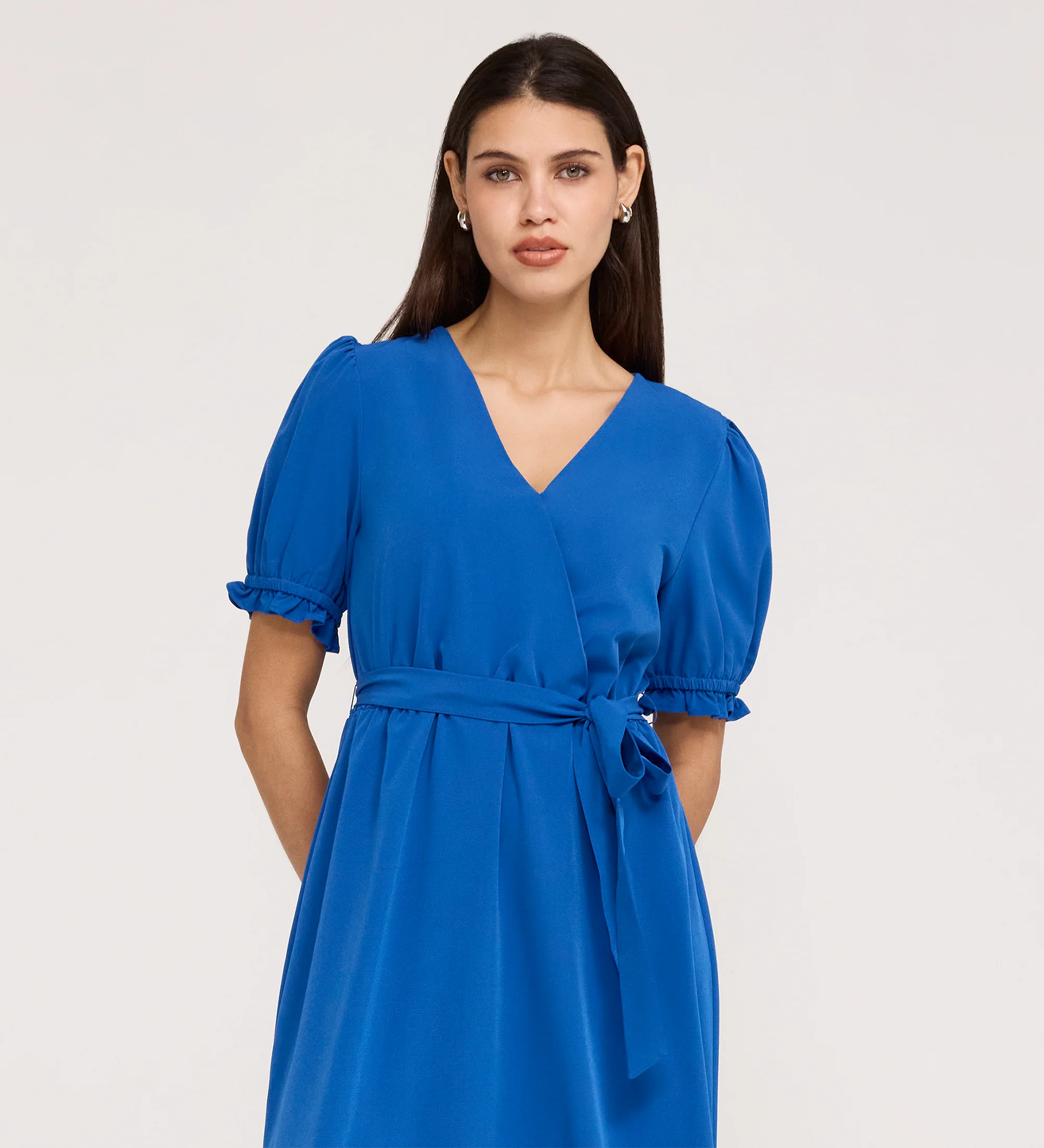 Everleigh Cobalt Crepe Midi Dress - Image 4