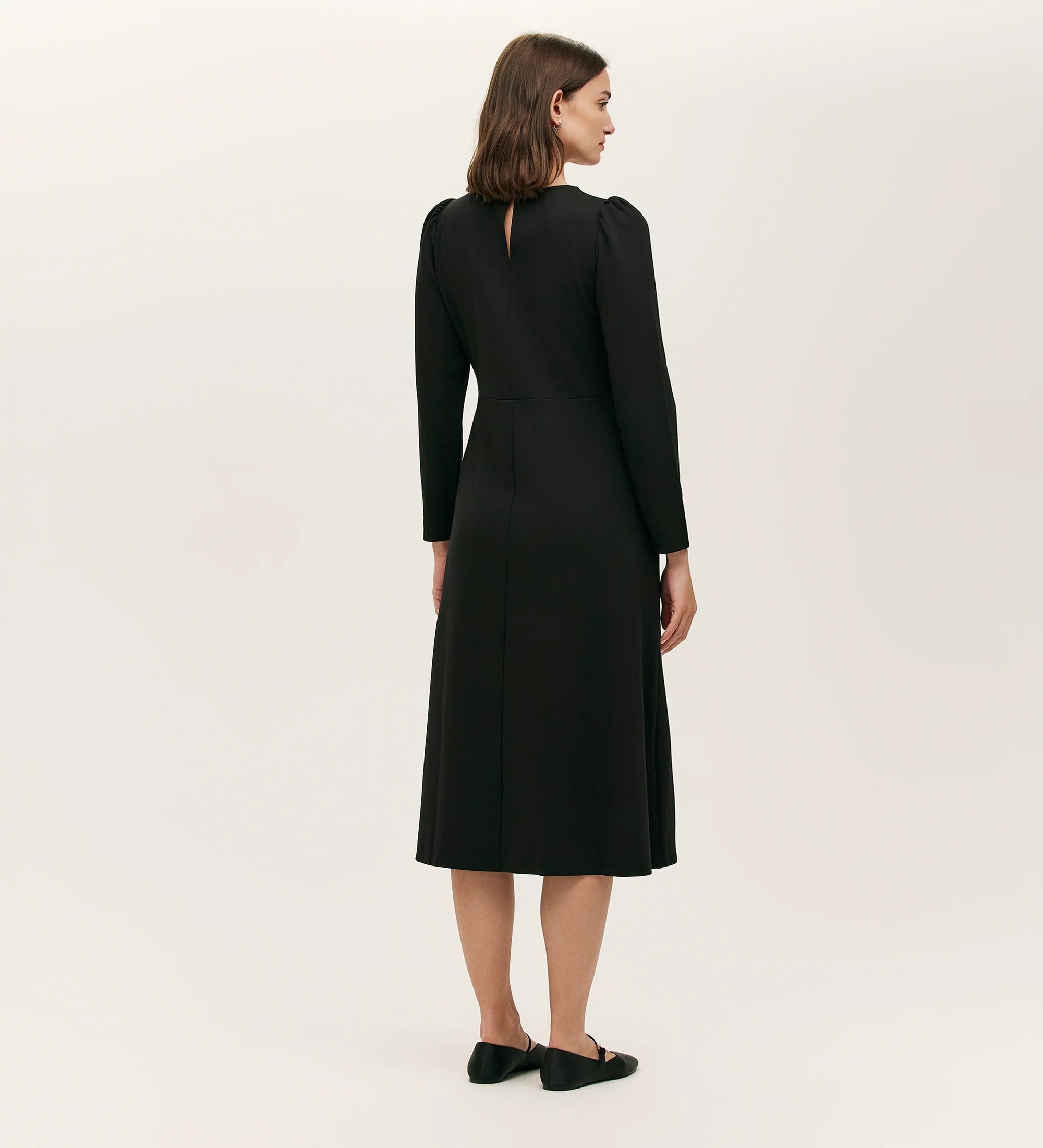 Felice Black Ponte Jersey Midi Dress - Image 4