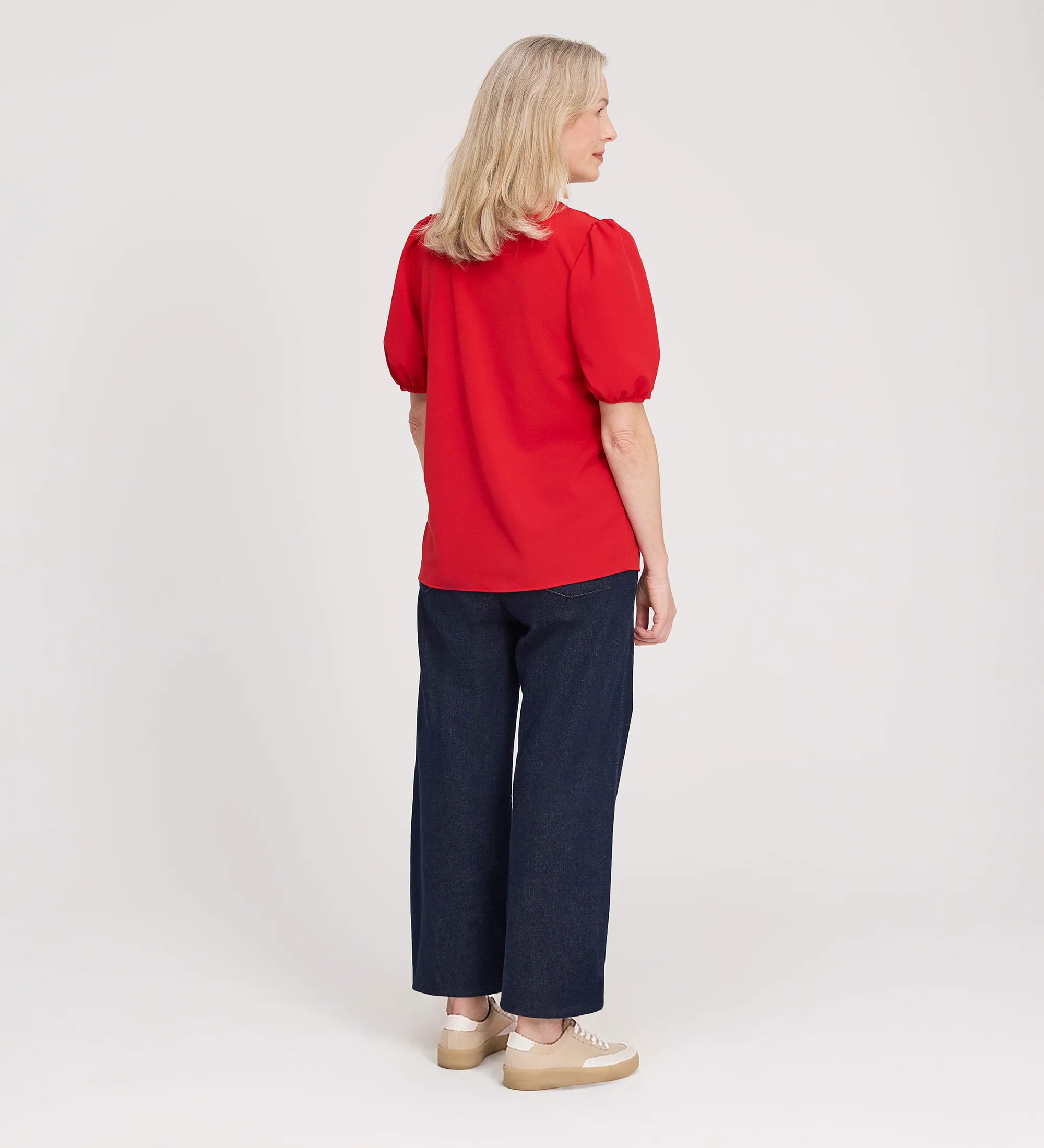 Fleur Red Button Down Short Sleeve Top - Image 4