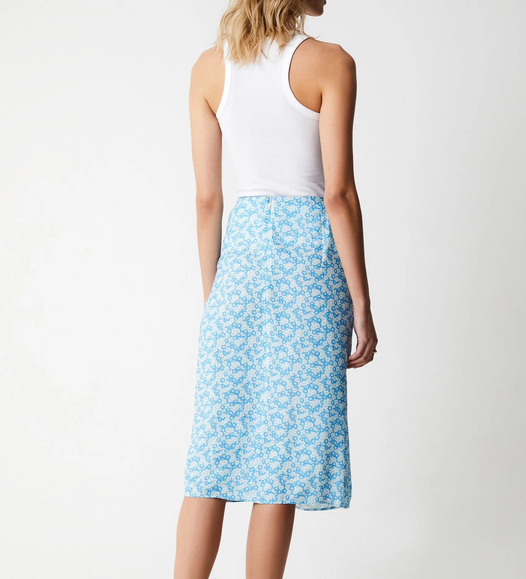 Florence Blue Ditsy Midi Skirt - Image 4
