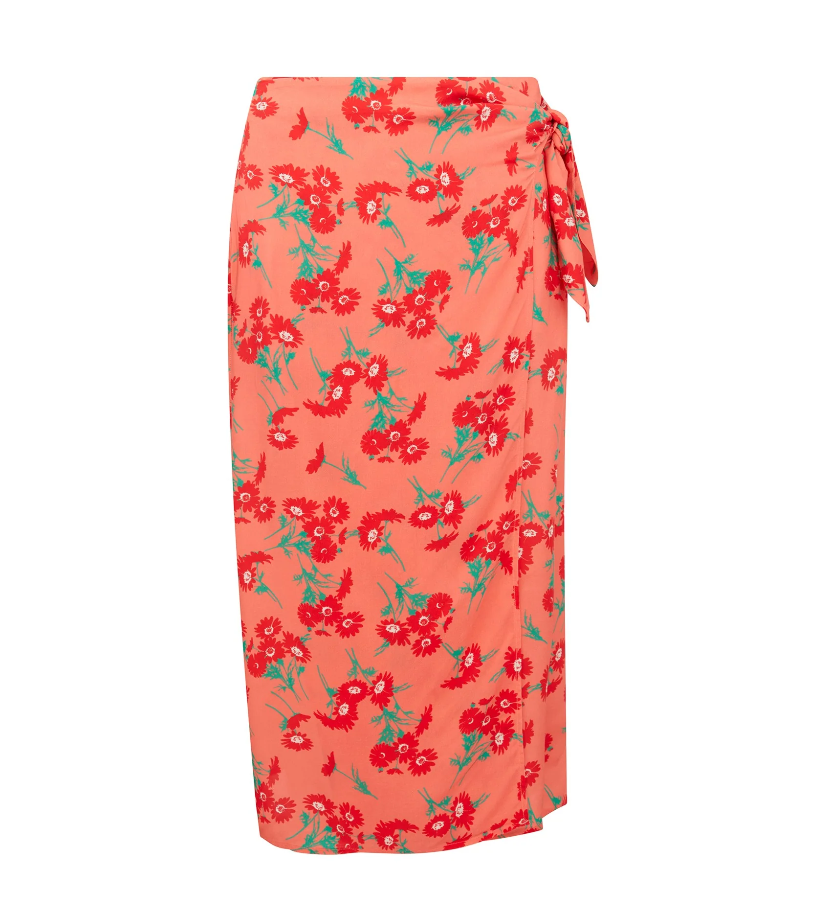 Florence Peach Daisies Midi Skirt - Image 5