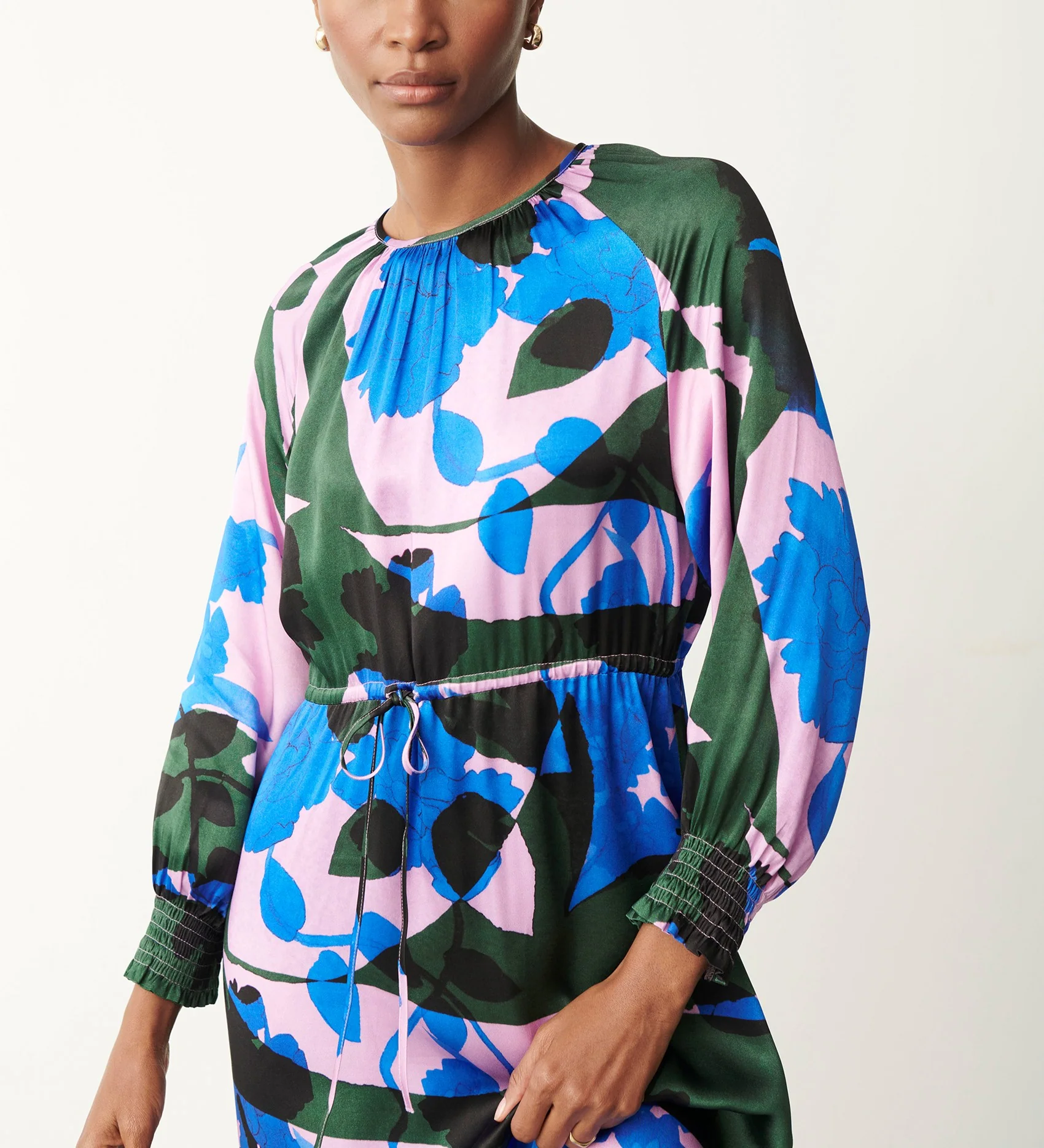 Florian Pink Floral Midi Dress - Image 2