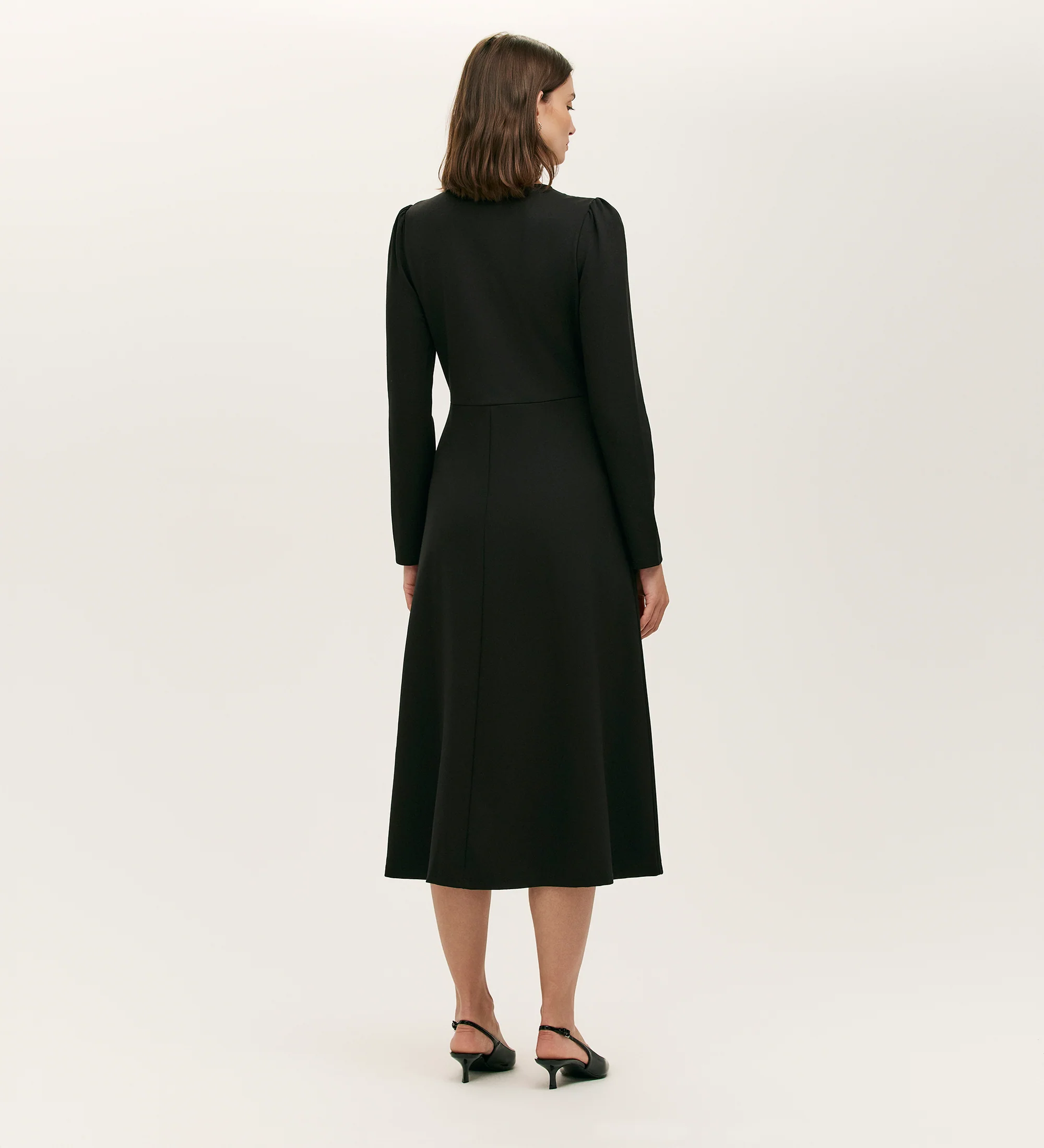 Gilly Black Ponte Jersey Midi Dress - Image 4