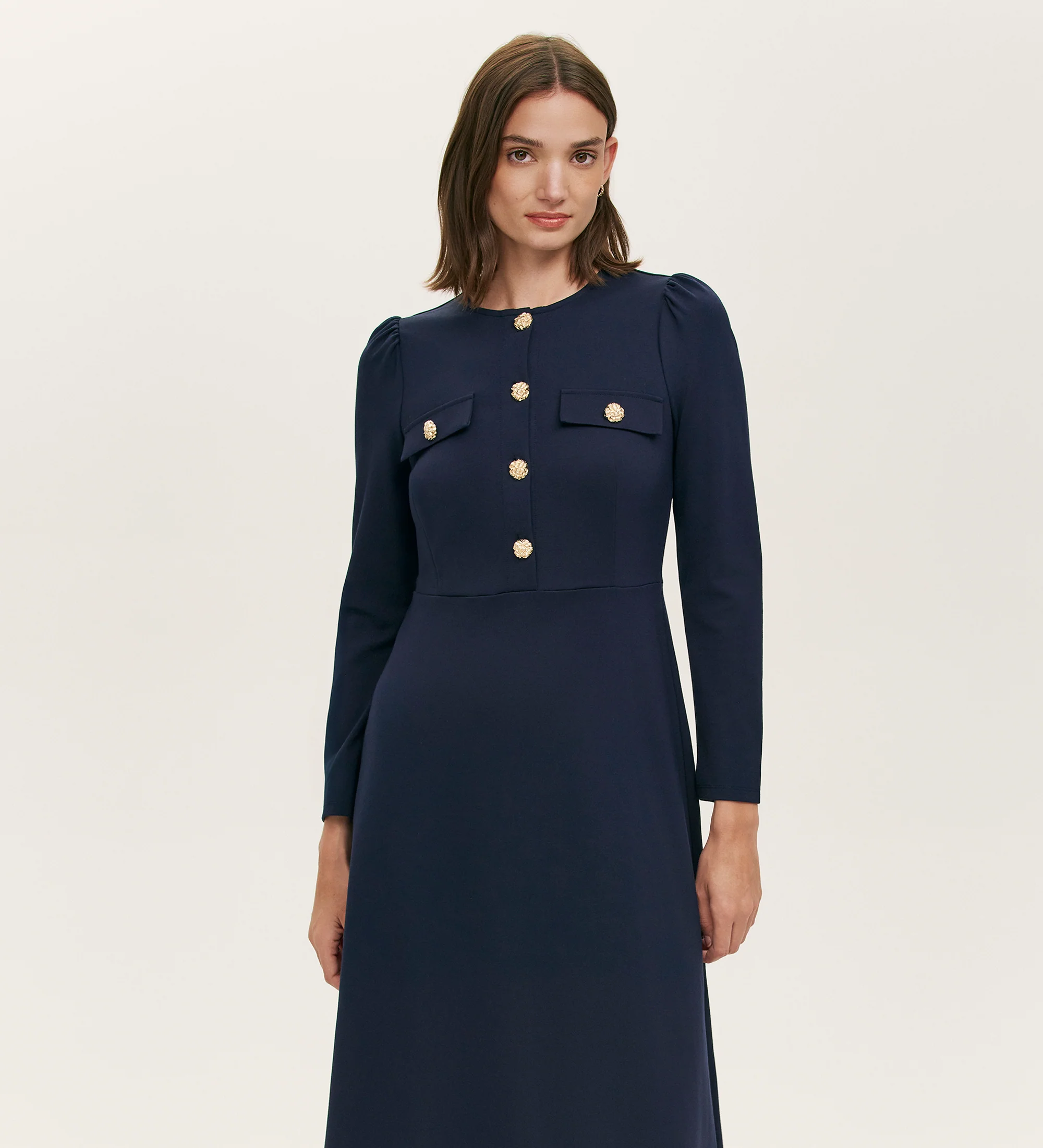 Gilly Navy Ponte Jersey Midi Dress - Image 3