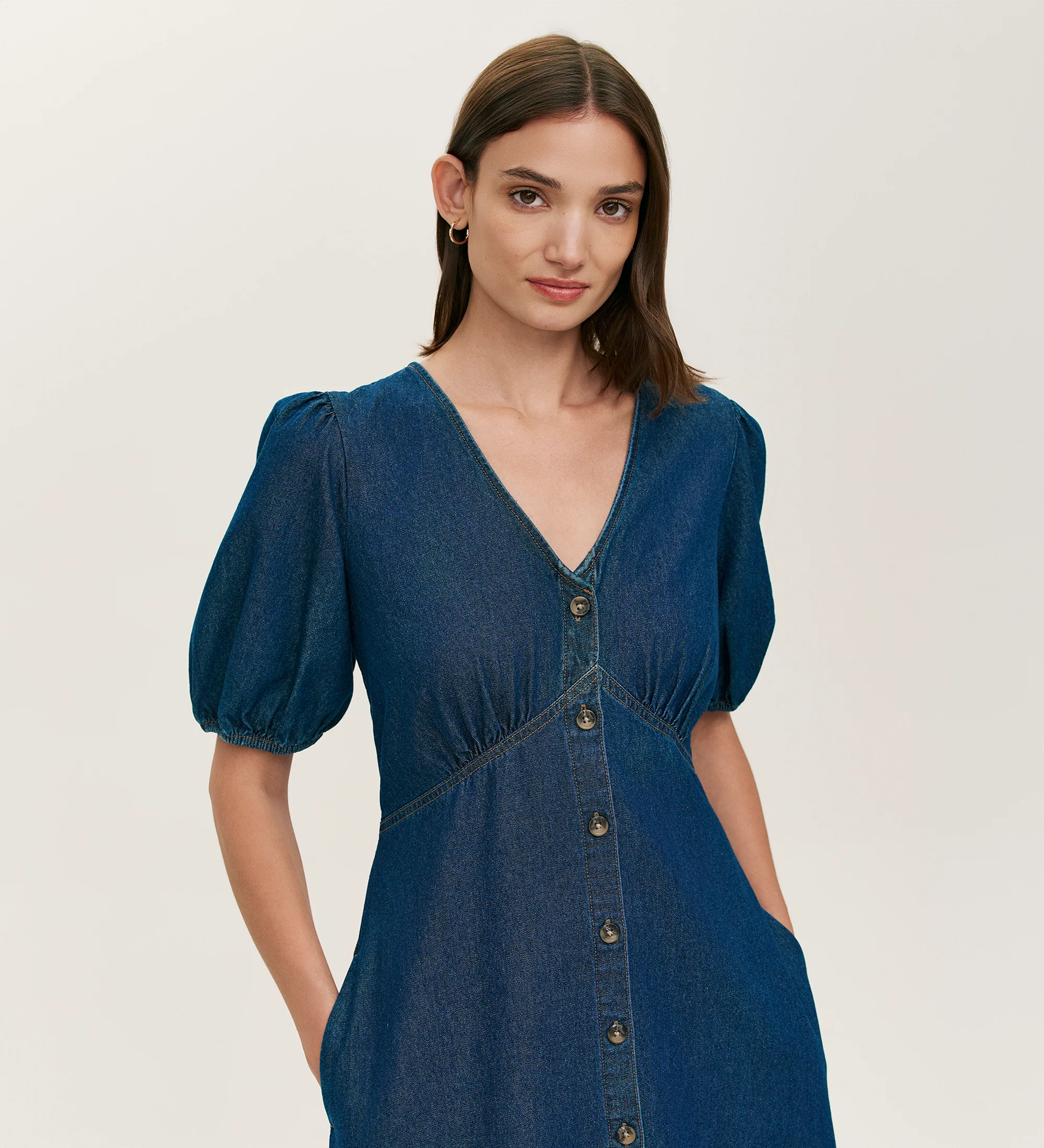 Goldie Indigo Denim Midi Dress - Image 5