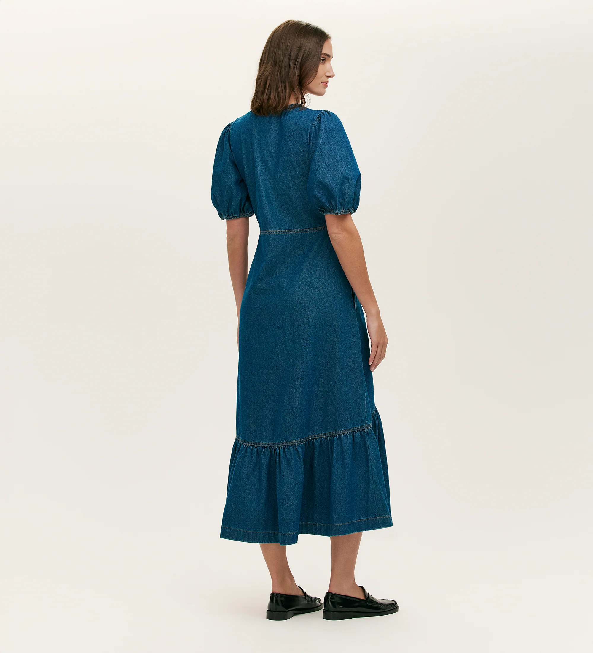 Goldie Mid Blue Denim Midi Dress - Image 4