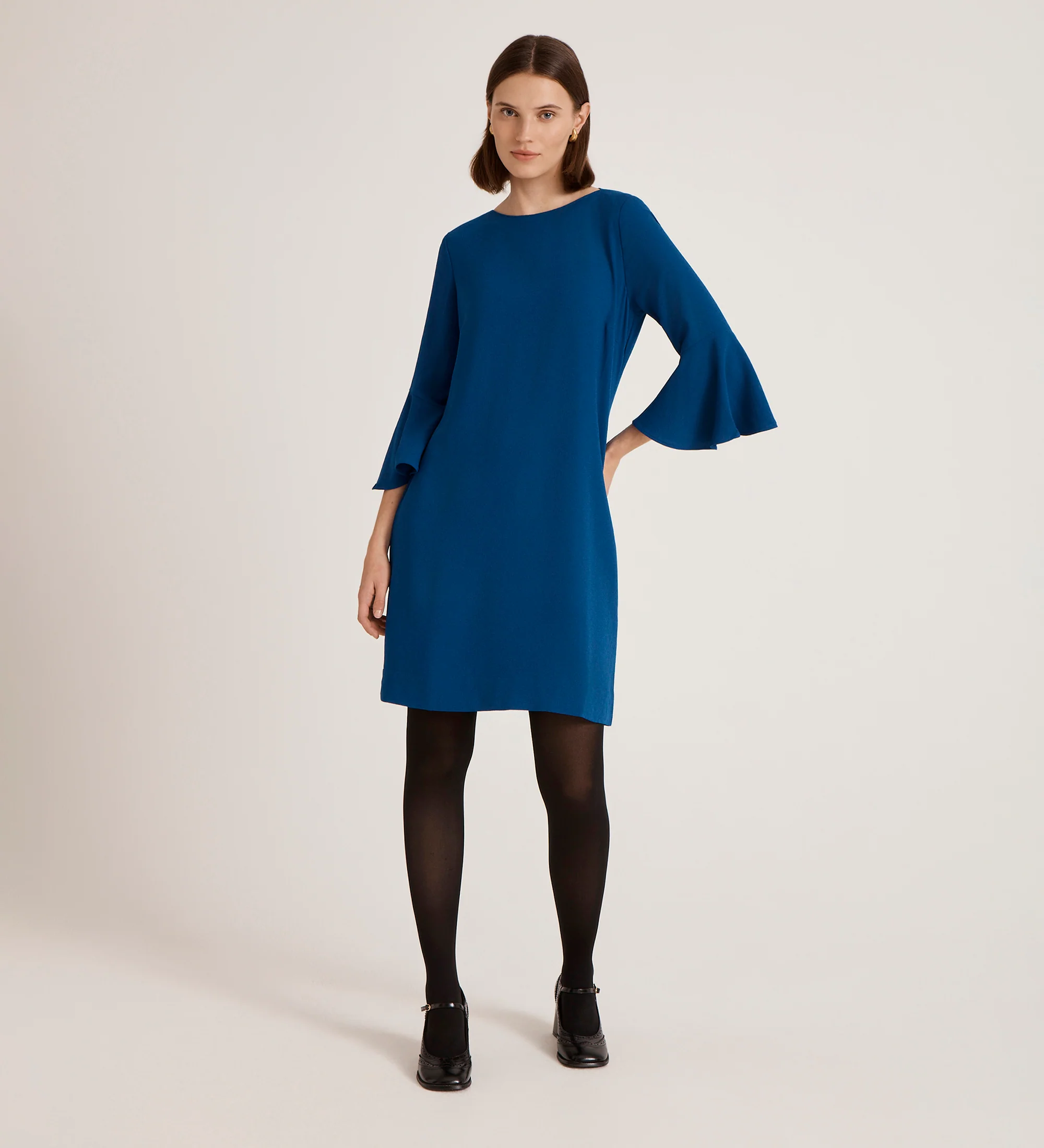 Izzy Cobalt Crepe Short Dress - Image 4