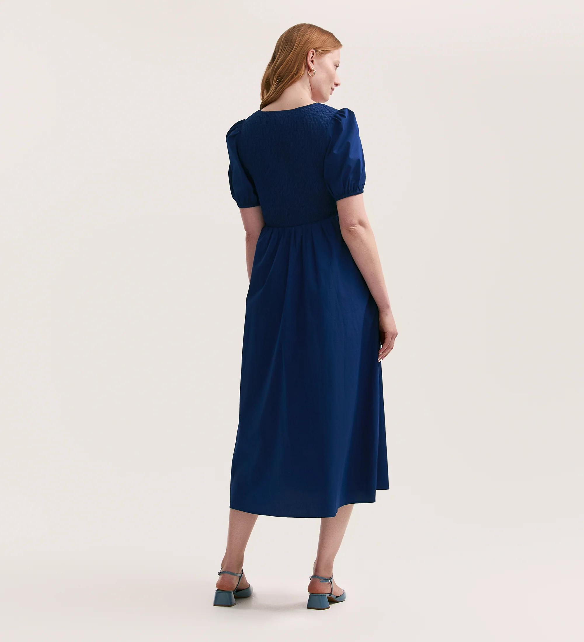 Jamilla Indigo Cotton Midi Dress - Image 4