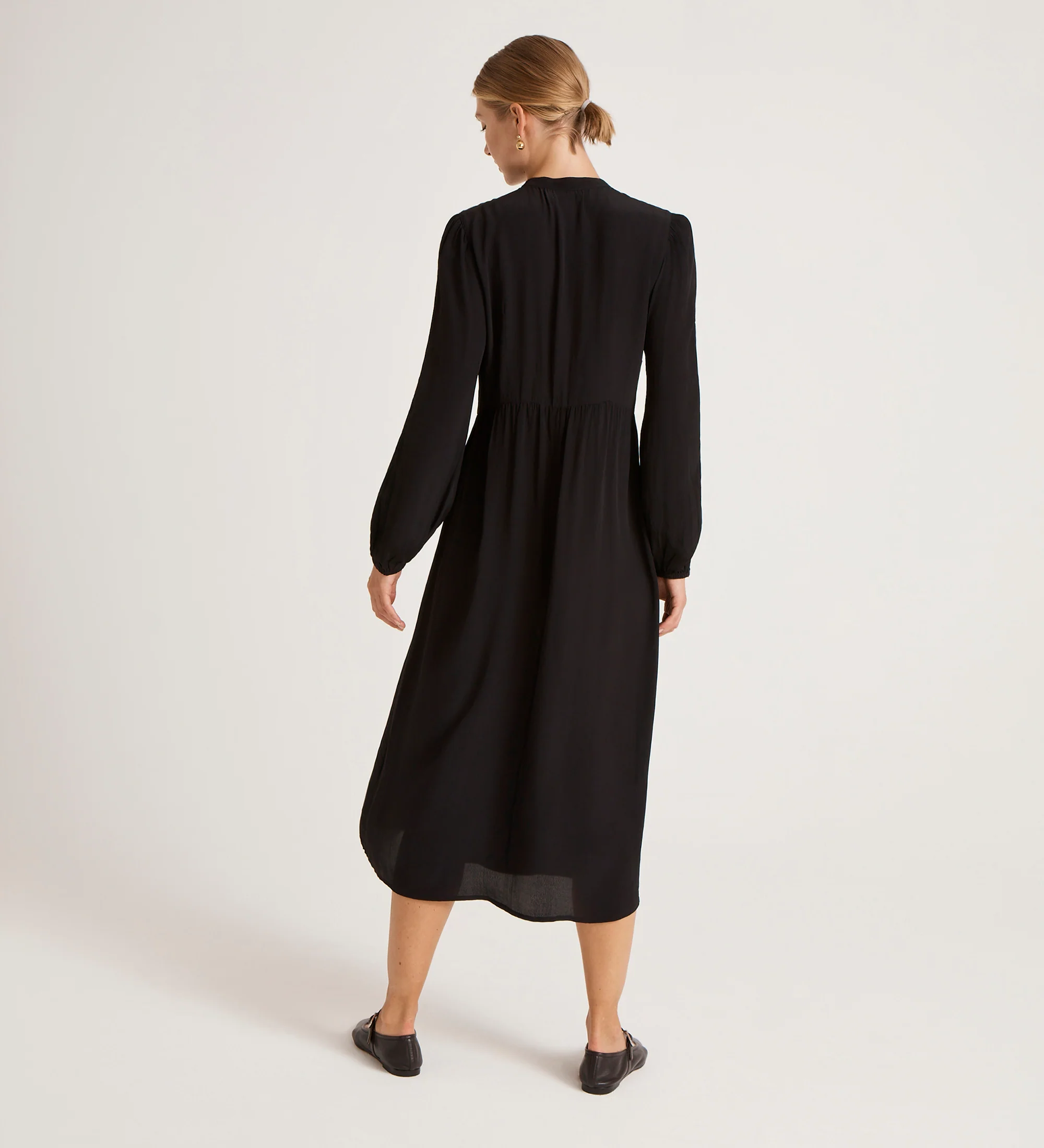 Jasmine Black Lace Trim Crepe Midi Dress - Image 5