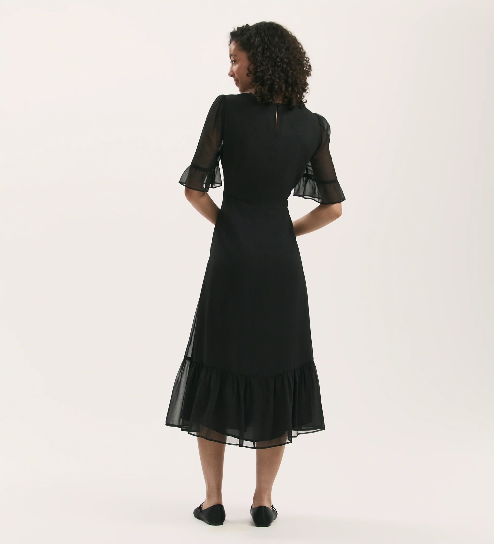 Jennifer Black Chiffon Midi Dress - Image 4