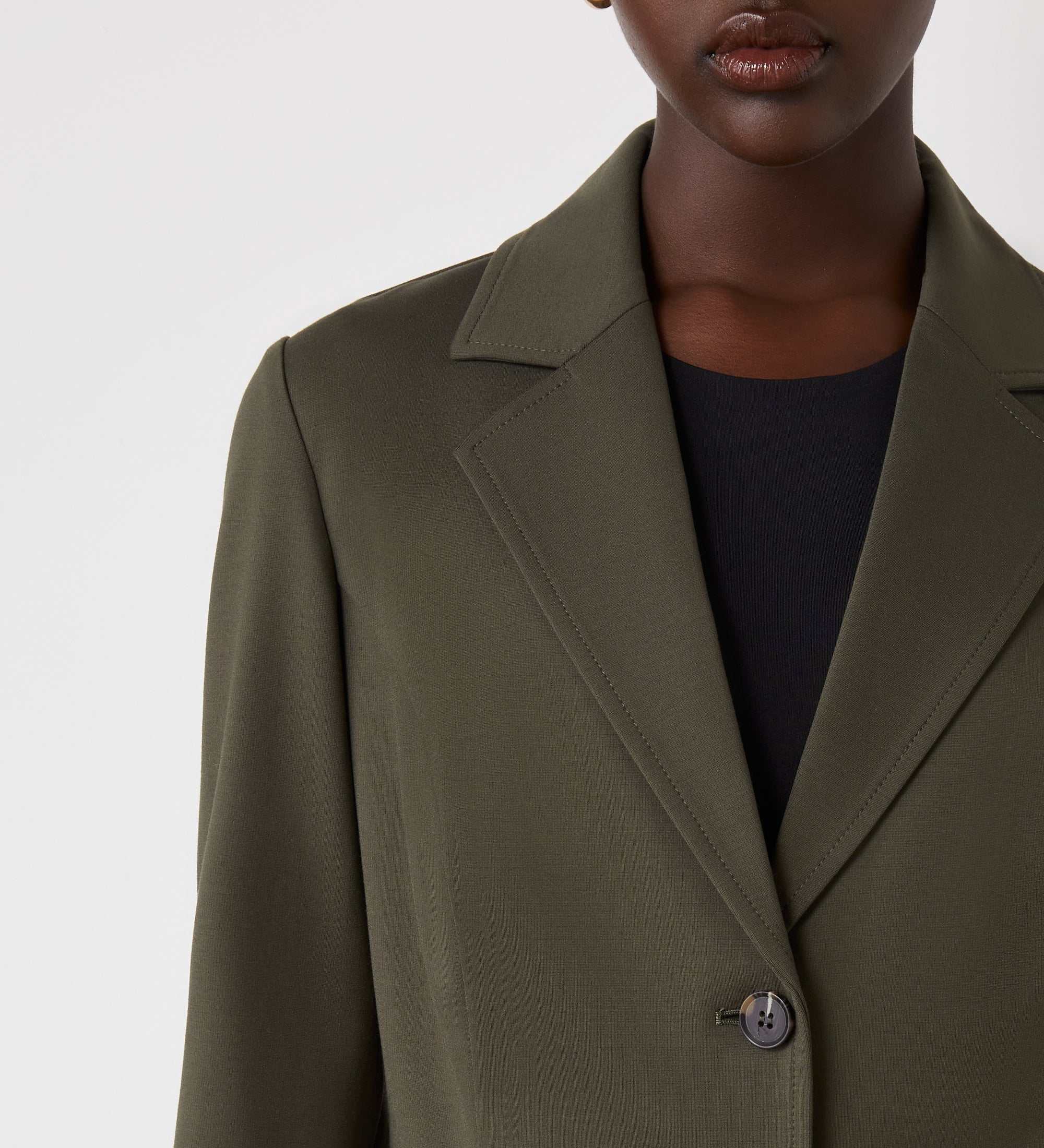 Jules Khaki Ponte Jersey Blazer - Image 3