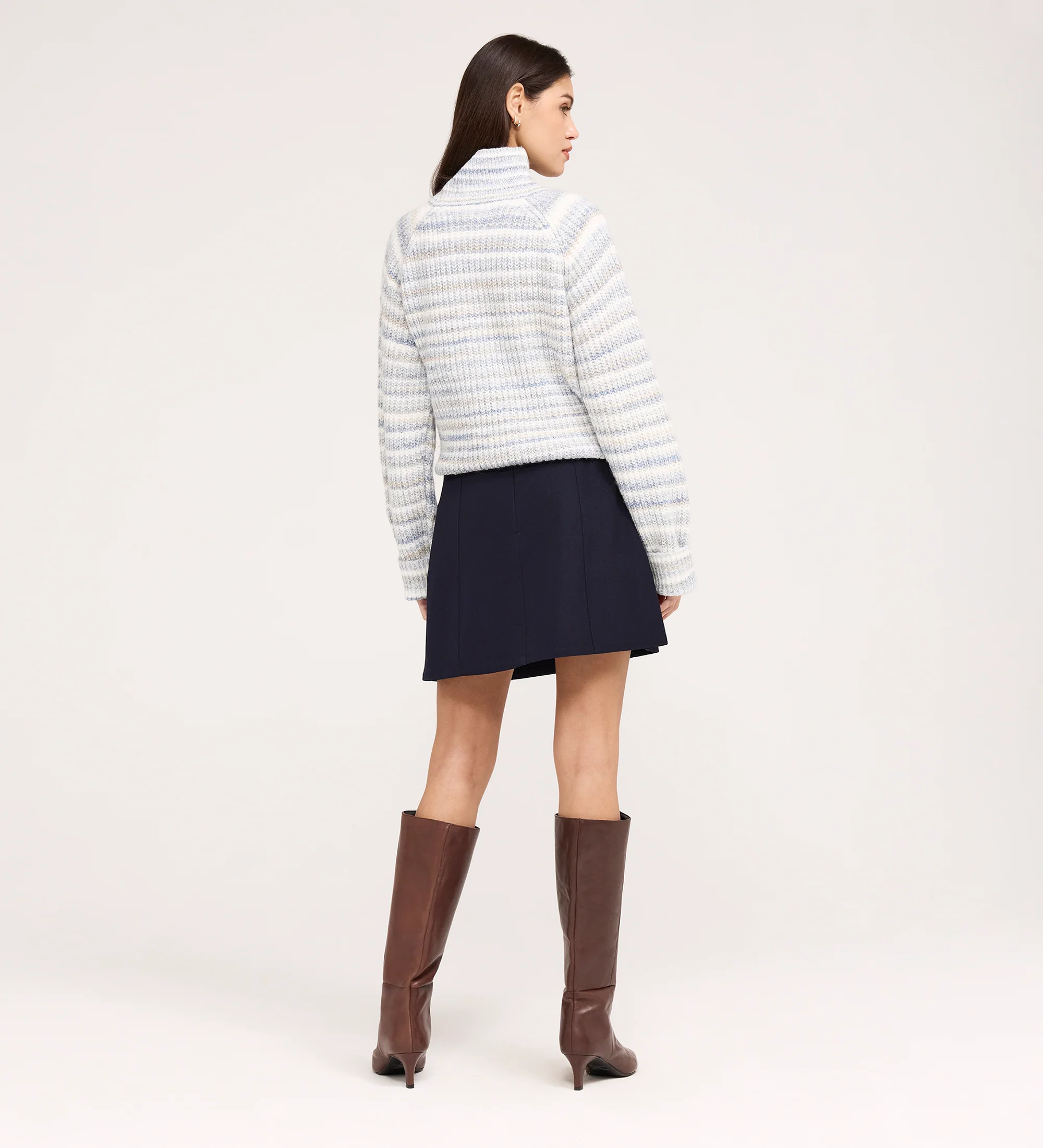 Kade Navy A-line Gaberdine Twill Mini Skirt - Image 6