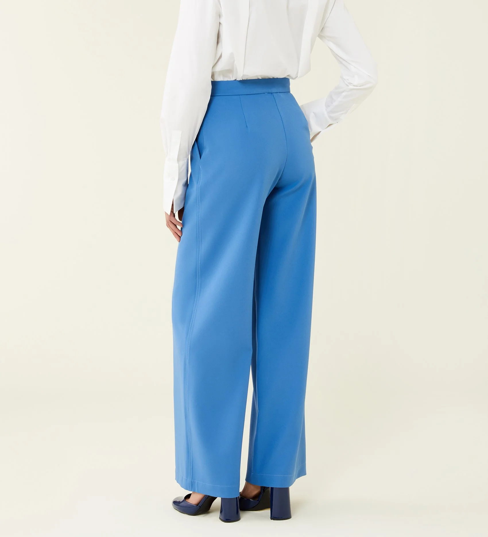 Kaden Cornflower Blue Wide Leg Trousers - Image 4