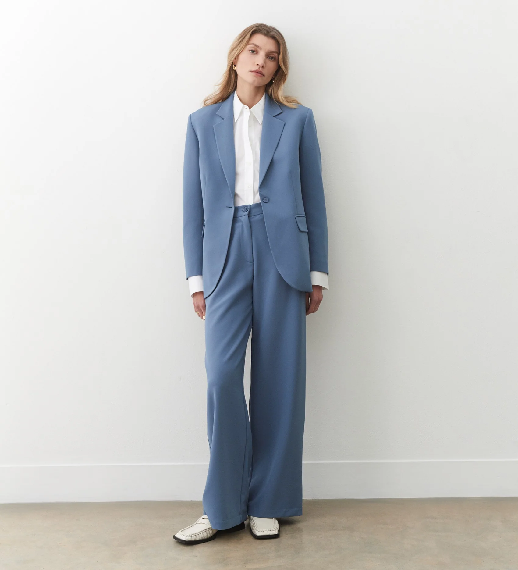 Kaden Blue Wide Leg Trousers - Image 5