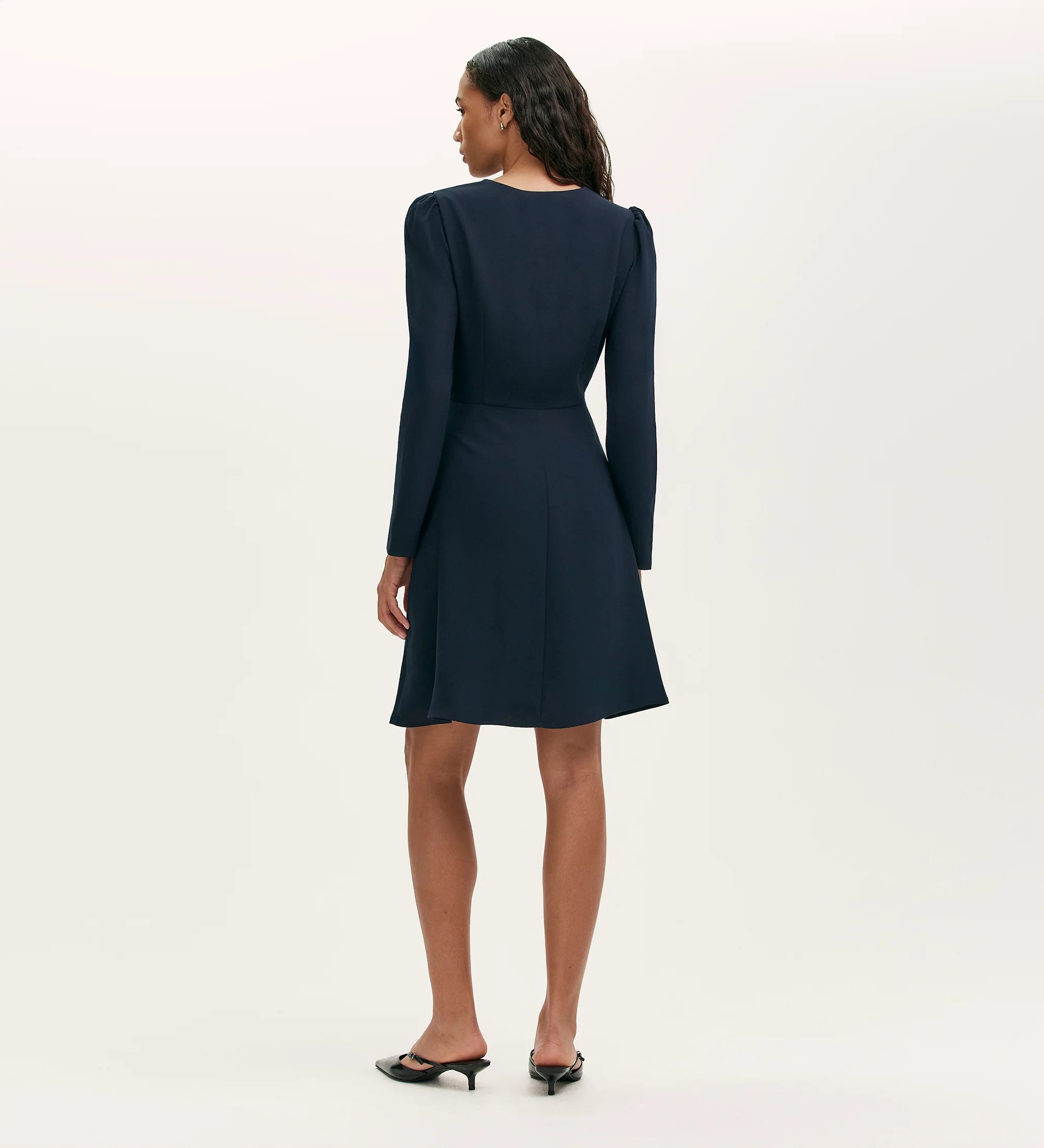 Kadie Navy Crepe Short Dress - Image 4