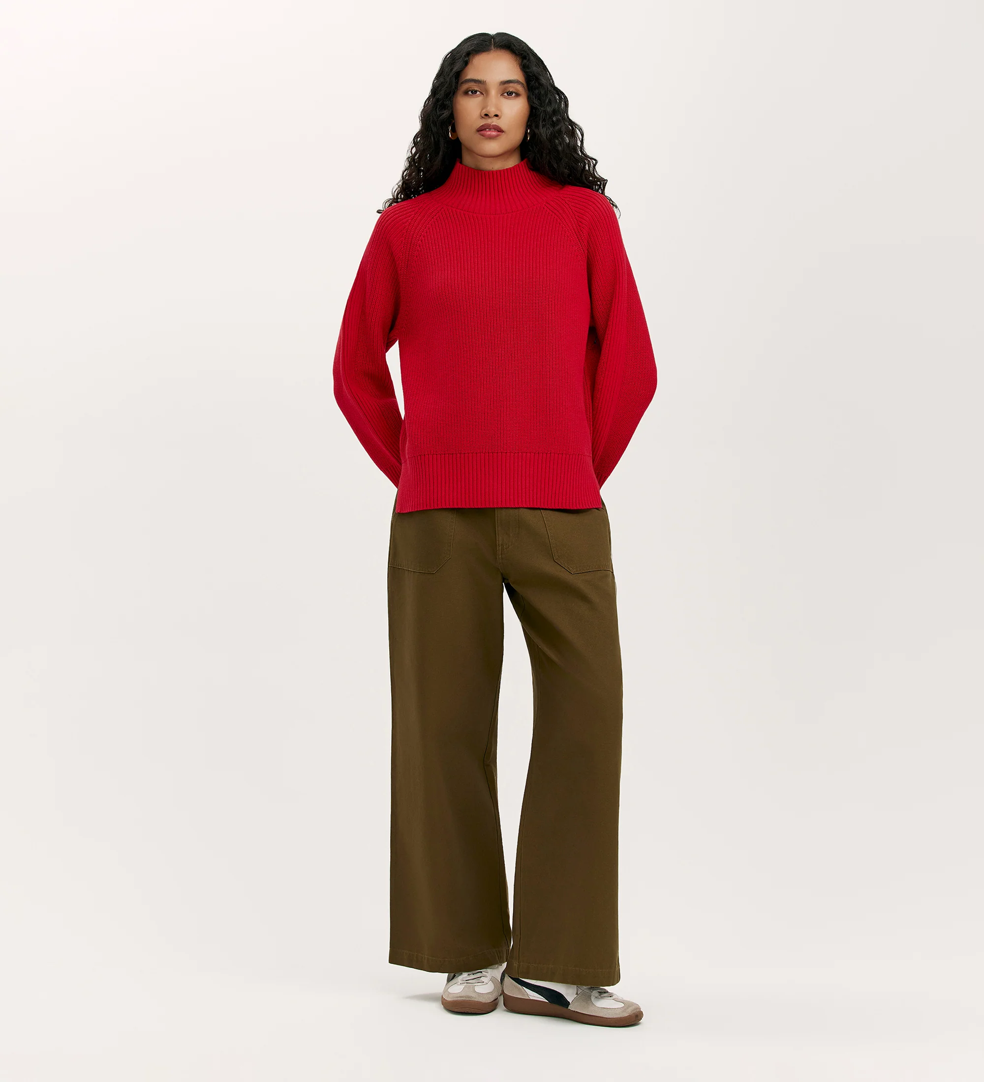 Kaela Red High Neck Jumper - Image 2