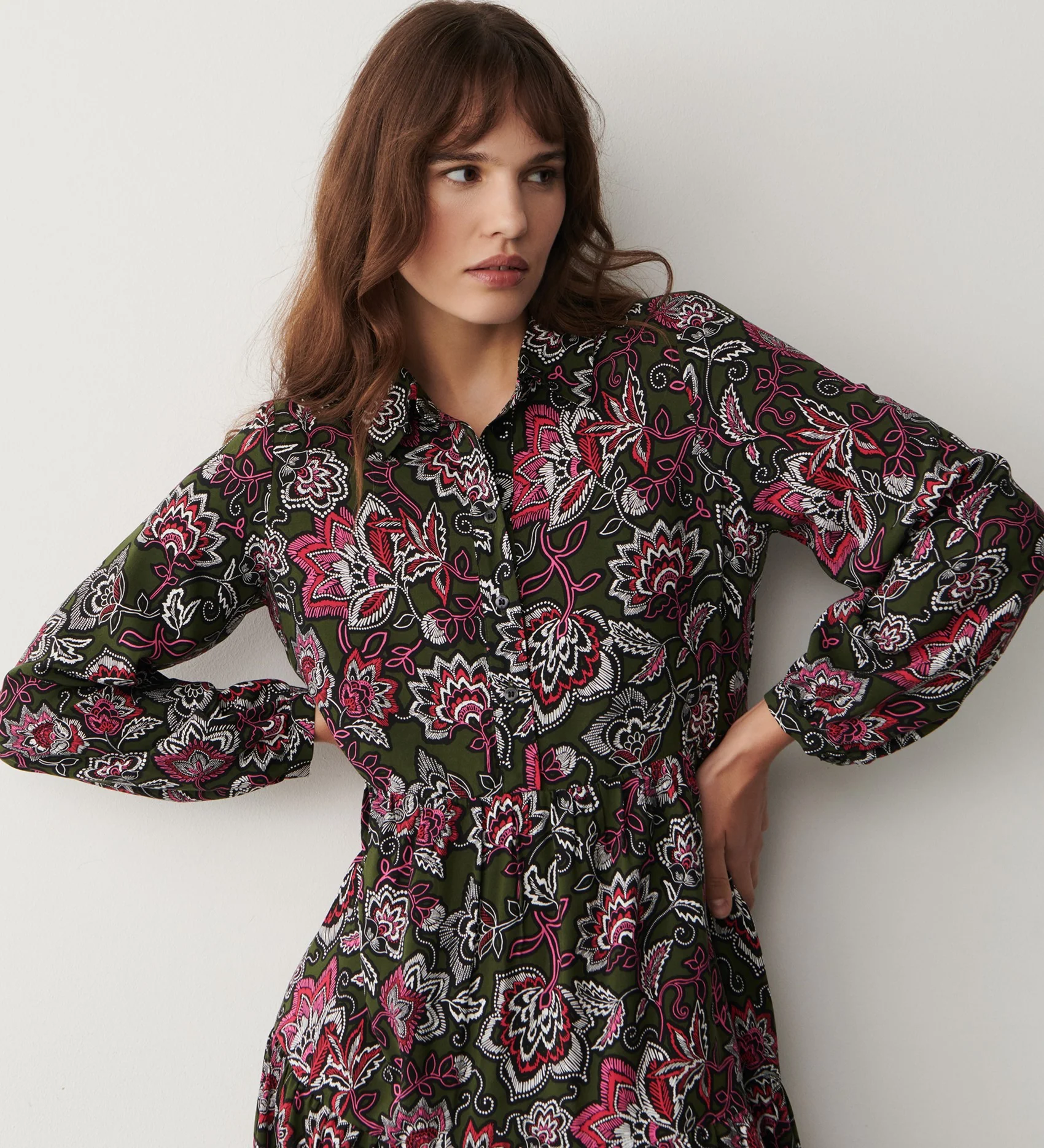 Kalia Green Folk Midi Dress - Image 2